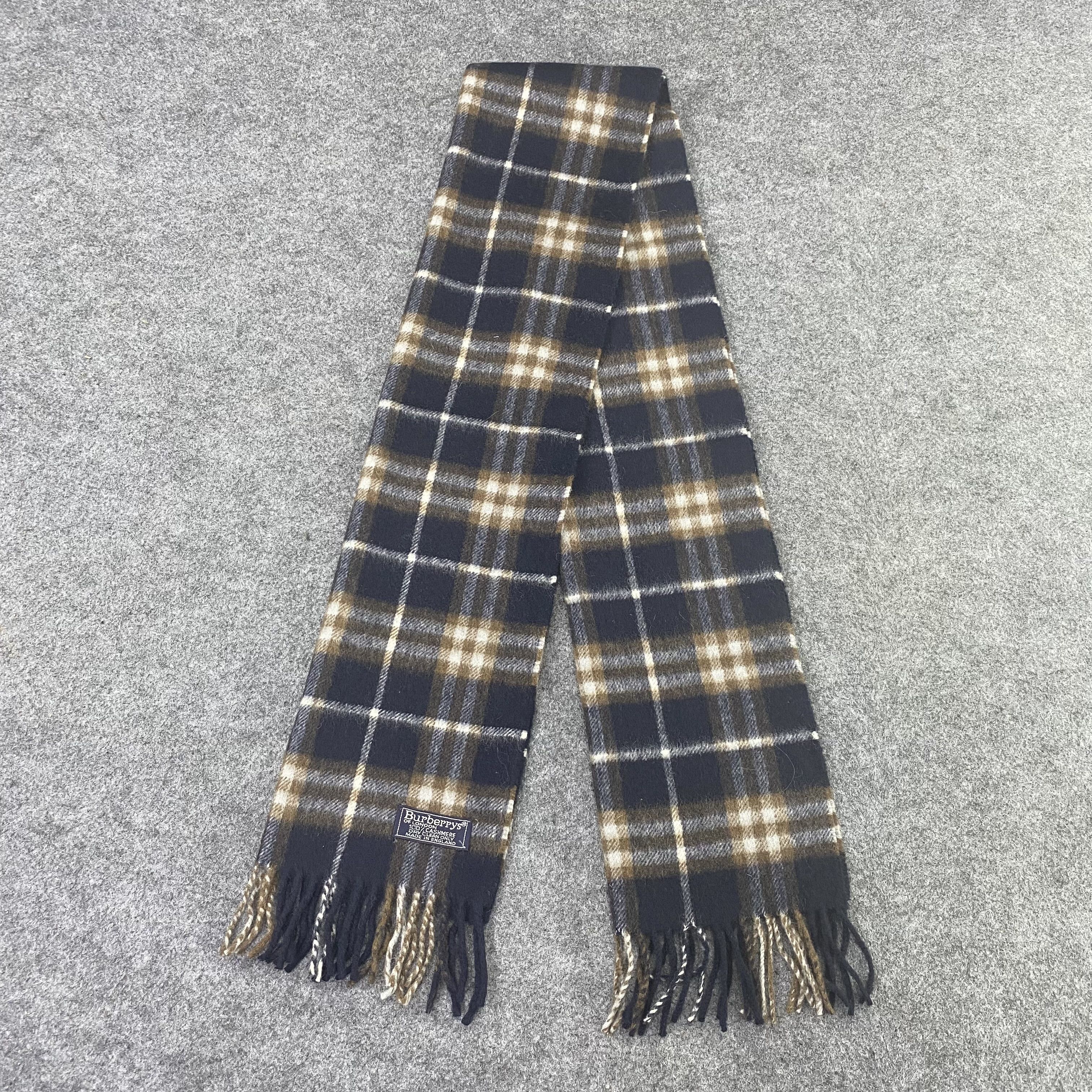 Burberry × Vintage VINTAGE BURBERRY 💯% CASHMERE Scarf/Muffler/Neckwear-T1124 Size ONE SIZE - 4 Thumbnail
