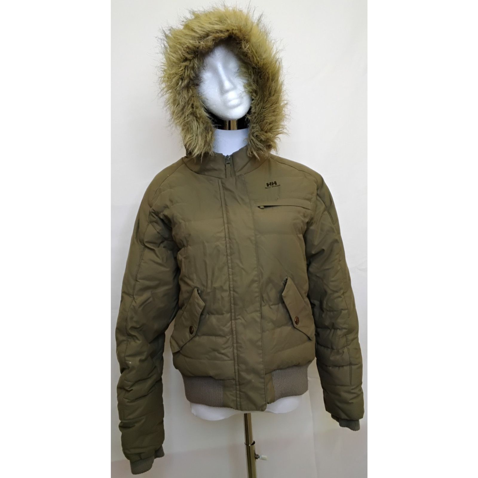 Helly Hansen Helly Hansen Down Jacket Women's M Army Green Fur Trim Hood Size M / US 6-8 / IT 42-44 - 2 Thumbnail