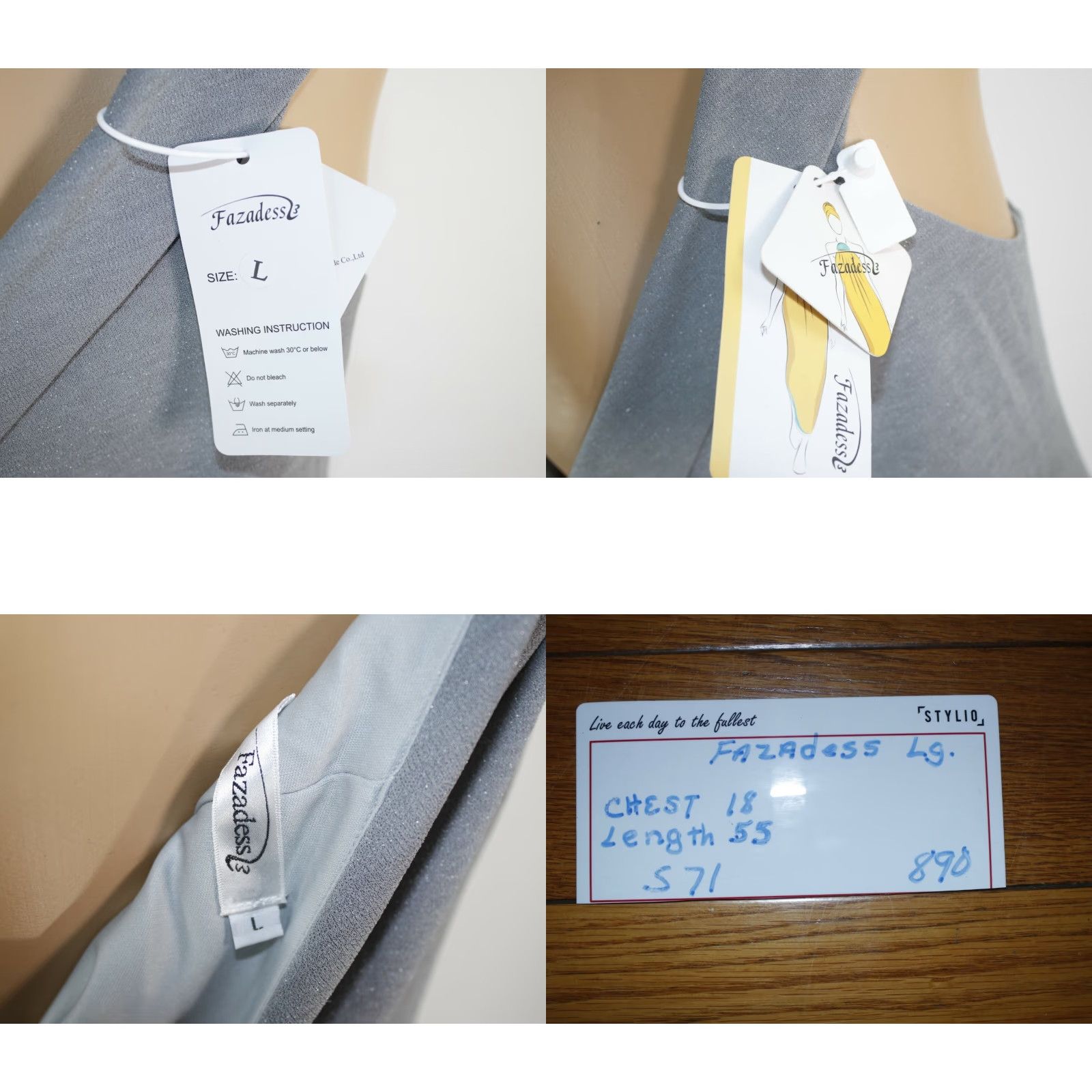 Vintage Fazadess Womens One Shoulder Ruched Maxi Dress Gray Large L NWT Party Dress Evening Size Dress Maxi Night Size L / US 10 / IT 46 - 8 Thumbnail