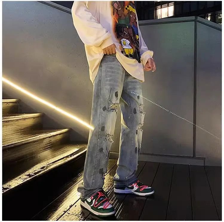 Japanese Brand Straight vintage hip-hop jeans Size US 32 / EU 48 - 2 Thumbnail
