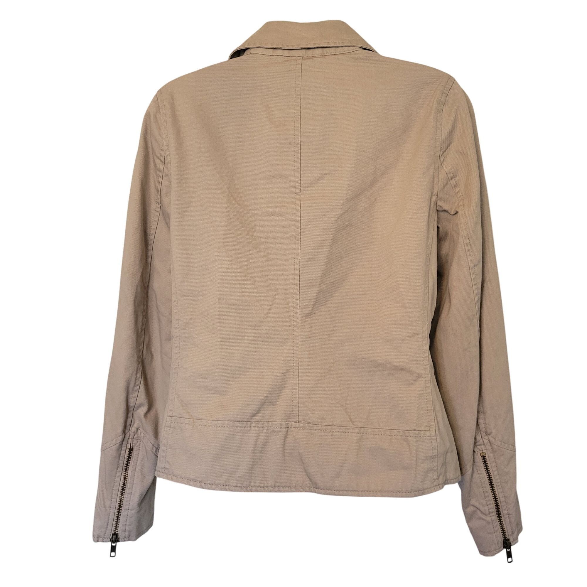 Boden Boden 6 Tan Cotton Moto Jacket Zipper Sleeves Biker WE435 Size M / US 6-8 / IT 42-44 - 3 Thumbnail