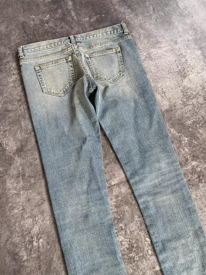 Saint Laurent Paris Saint Laurent Paris Light Blue Faded Cat Whisker Denim Jea Size US 27 - 5 Thumbnail