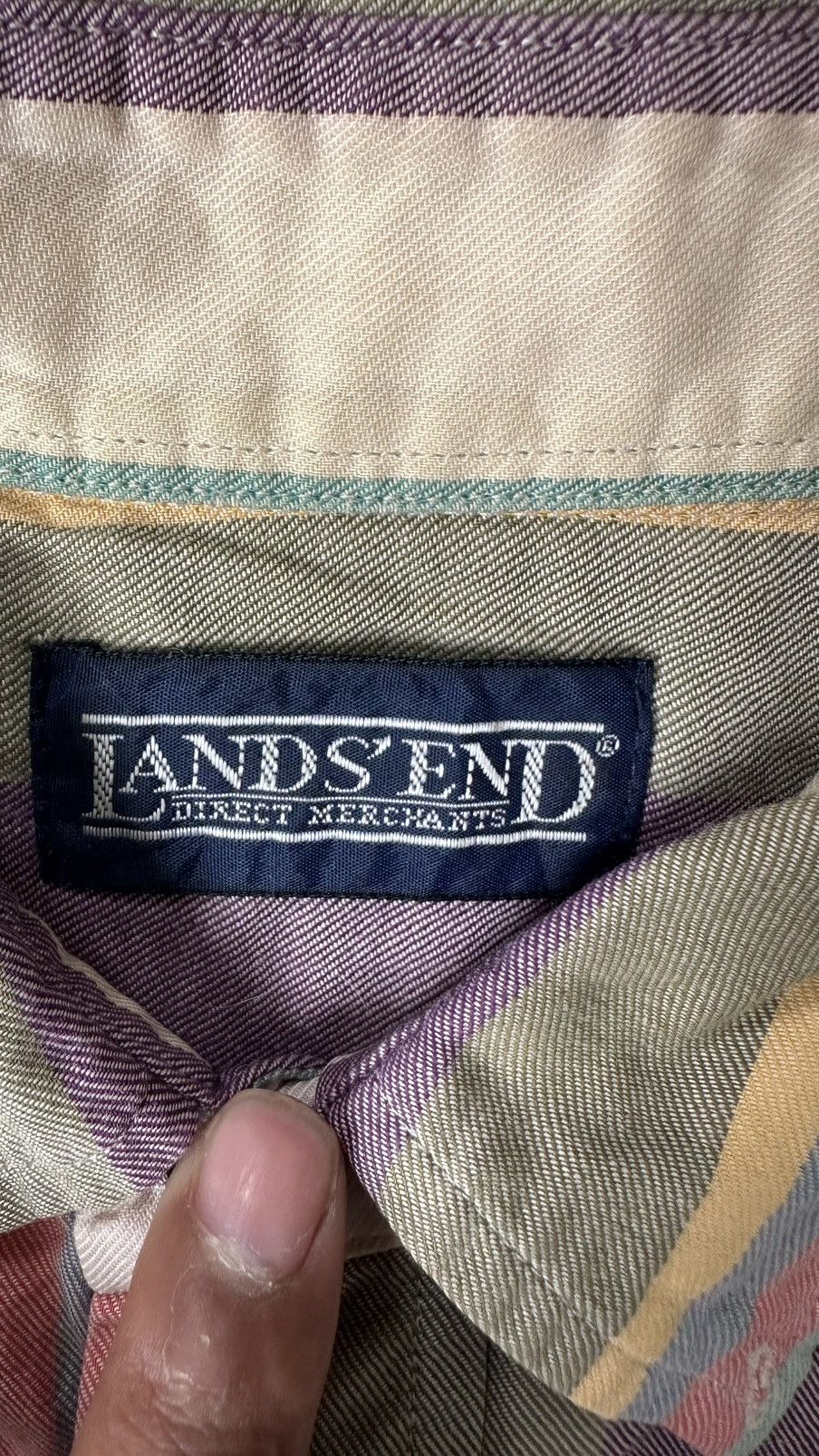 Lands' End VINTAGE LAND’S END MADE IN USA STRIPES SHIRT Size US L / EU 52-54 / 3 - 6 Thumbnail