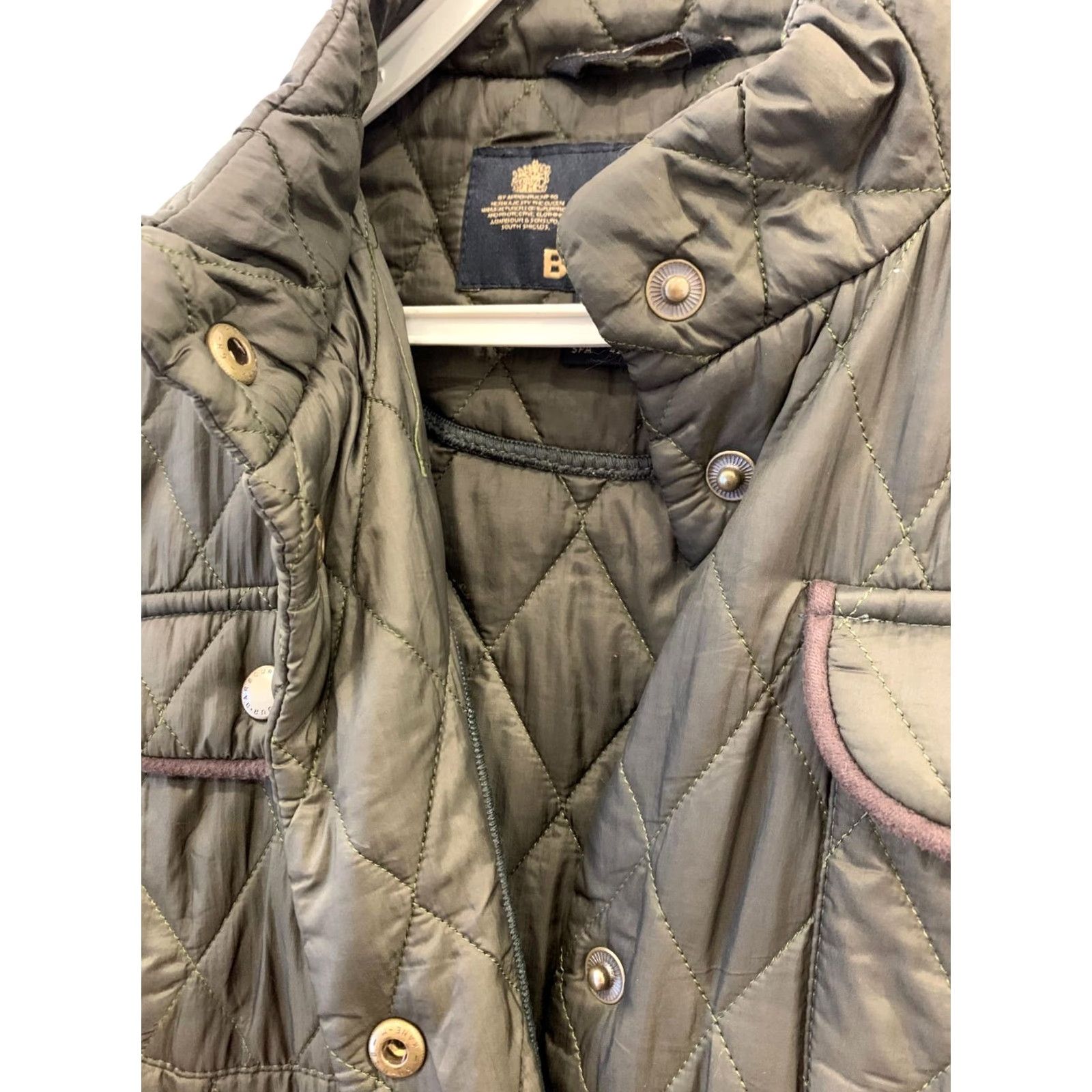 Barbour Barbour Quilted Jacket Olive Green Women’s UK 12 USA 8 Diamond Quilt Snap Size M / US 6-8 / IT 42-44 - 6 Thumbnail
