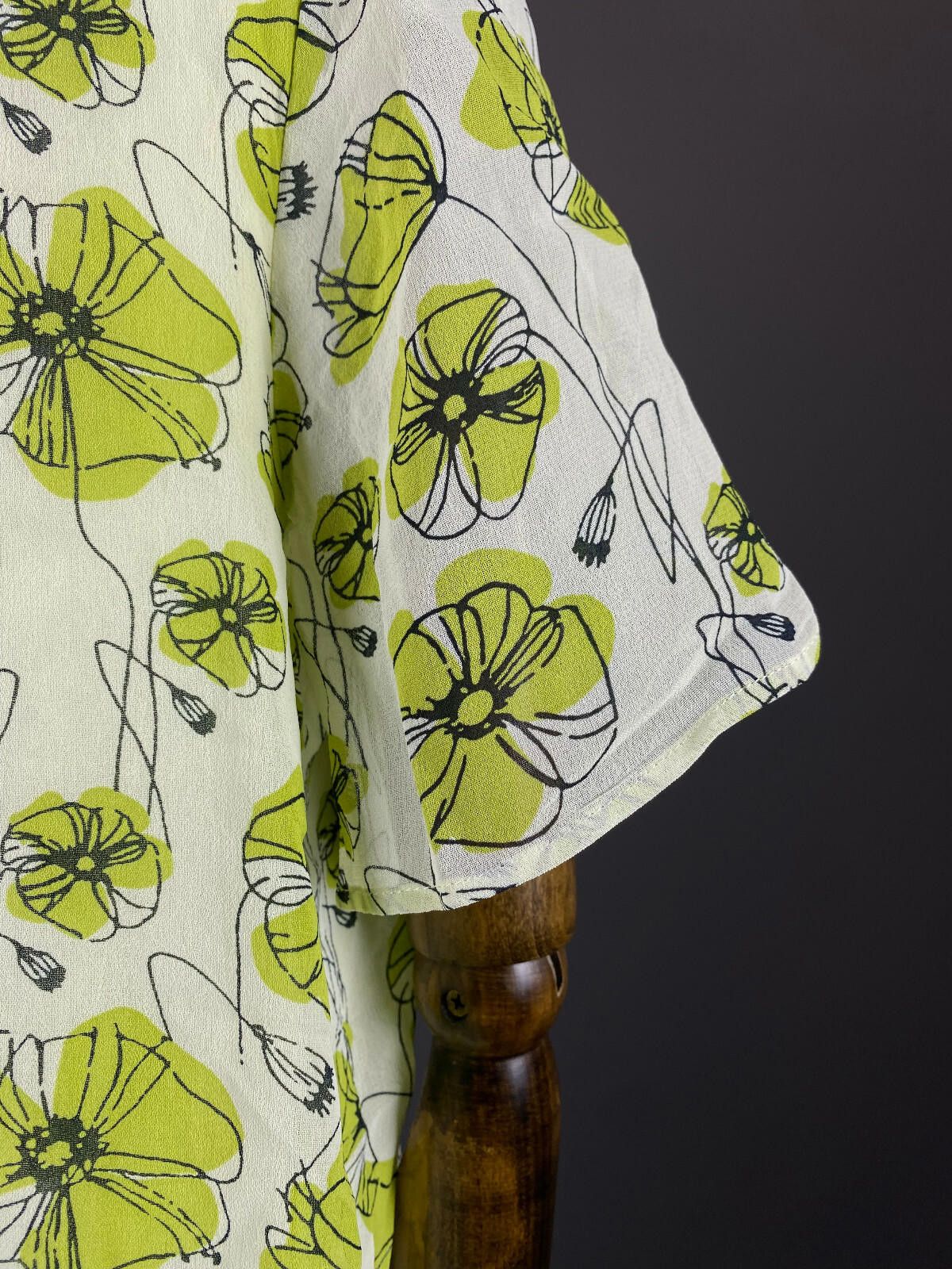 Designer Deerberg ny Oska White Green Floral Blouse Top Shirt Size 46 Size M / US 6-8 / IT 42-44 - 6 Thumbnail