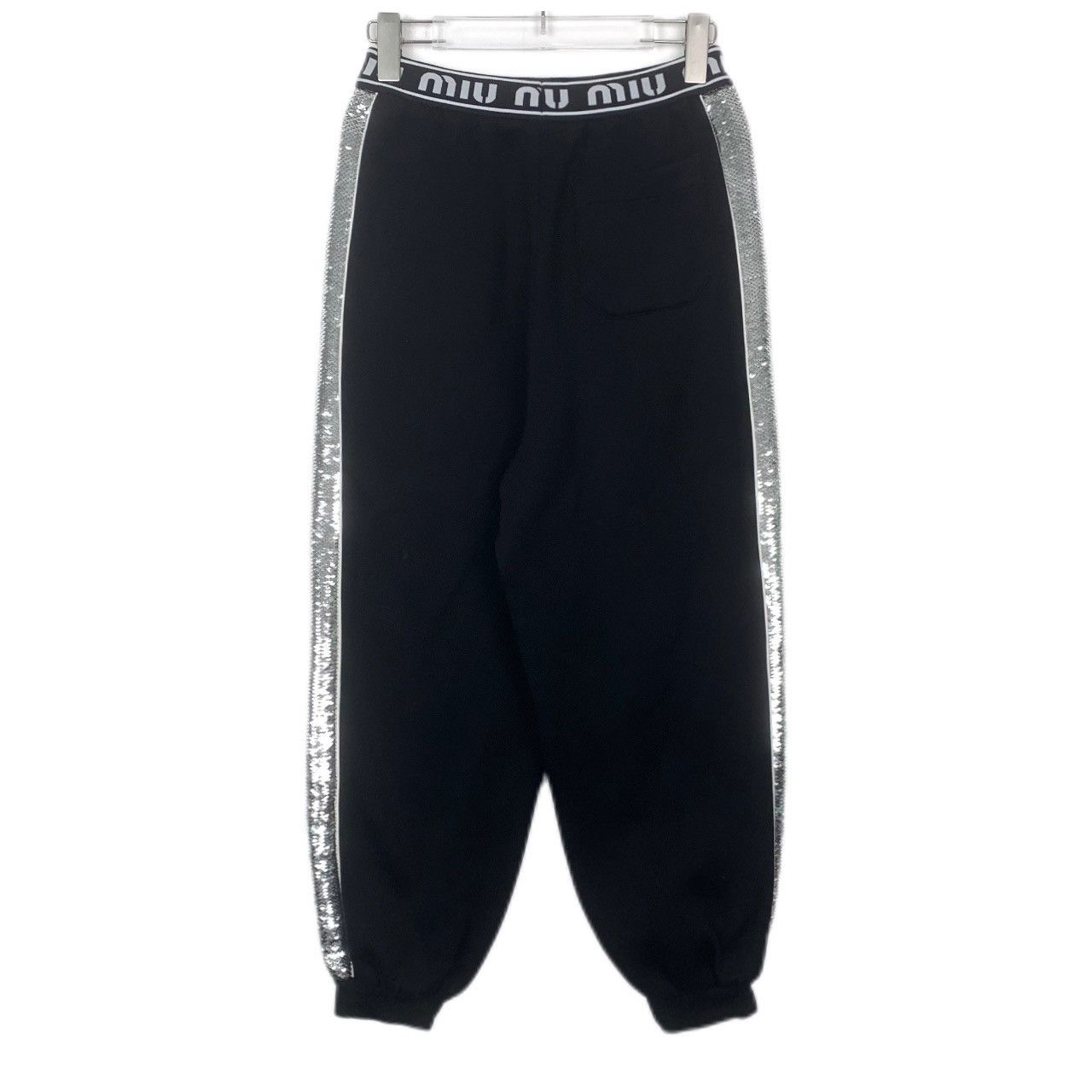 Miu Miu MiuMiu Black Logo Cuffed Casual Pants K26WX Size 26" / US 2 / IT 38 - 2 Thumbnail