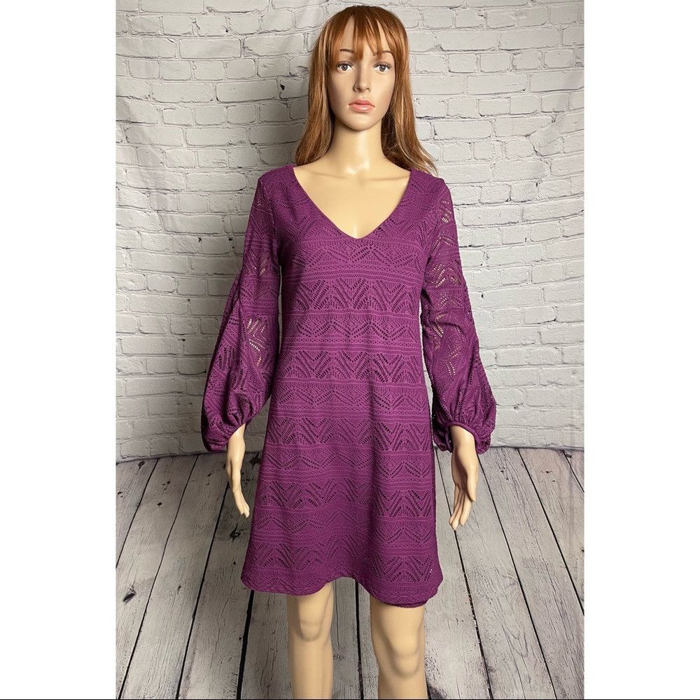 Anthropologie NWT New Anthropologie Maeve Laila Lace Purple Dress Size XS Size XS / US 0-2 / IT 36-38 - 2 Thumbnail