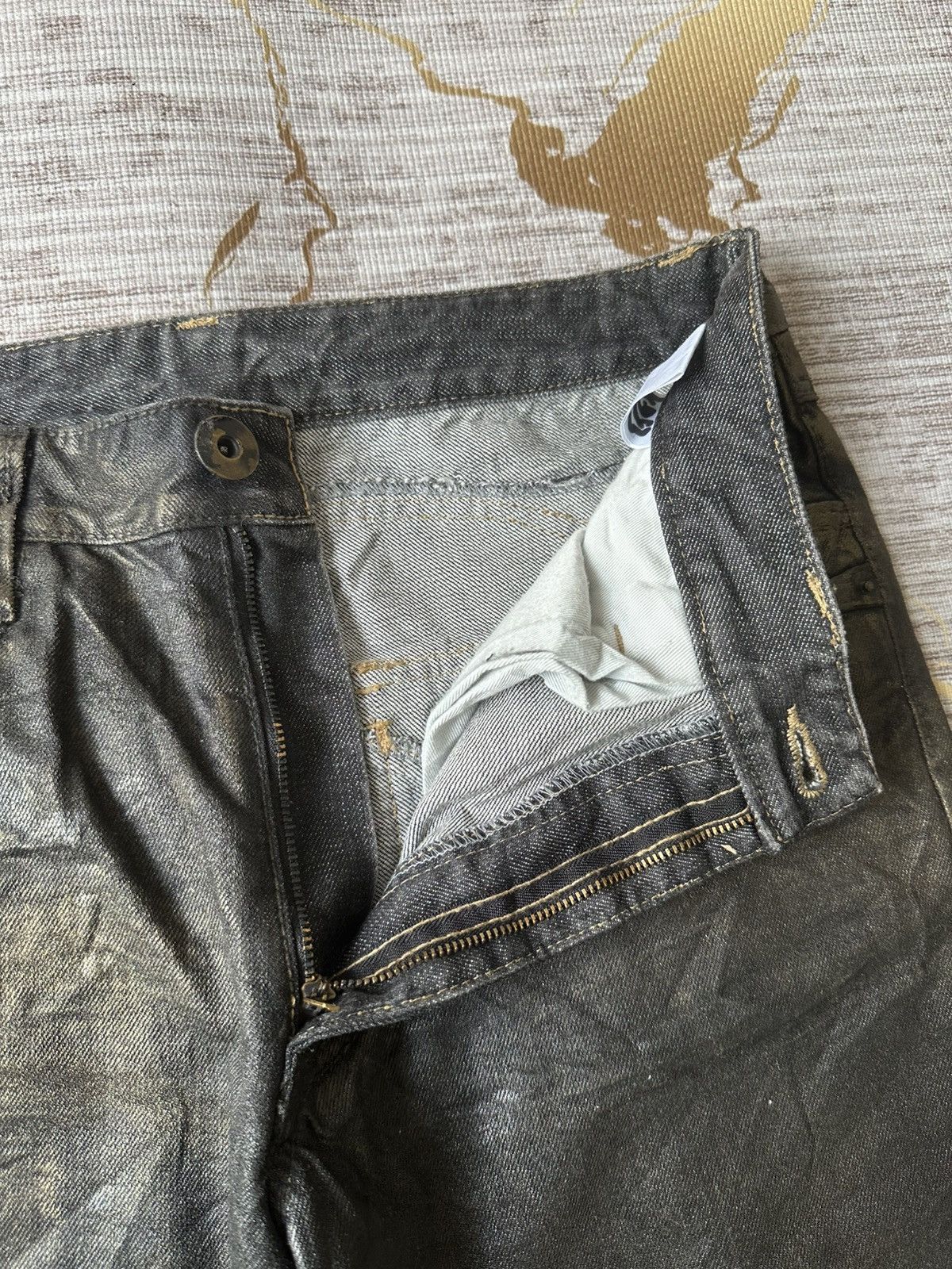 Japanese Brand Japanese Brand Waxed Denim Rick Owens Style Size US 31 - 13 Thumbnail
