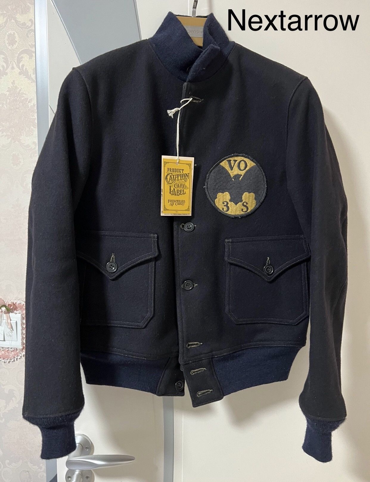 Freewheelers Freewheelers Black Bat Squadron A-1 Pure Wool Jacket Size US M / EU 48-50 / 2 - 1 Thumbnail