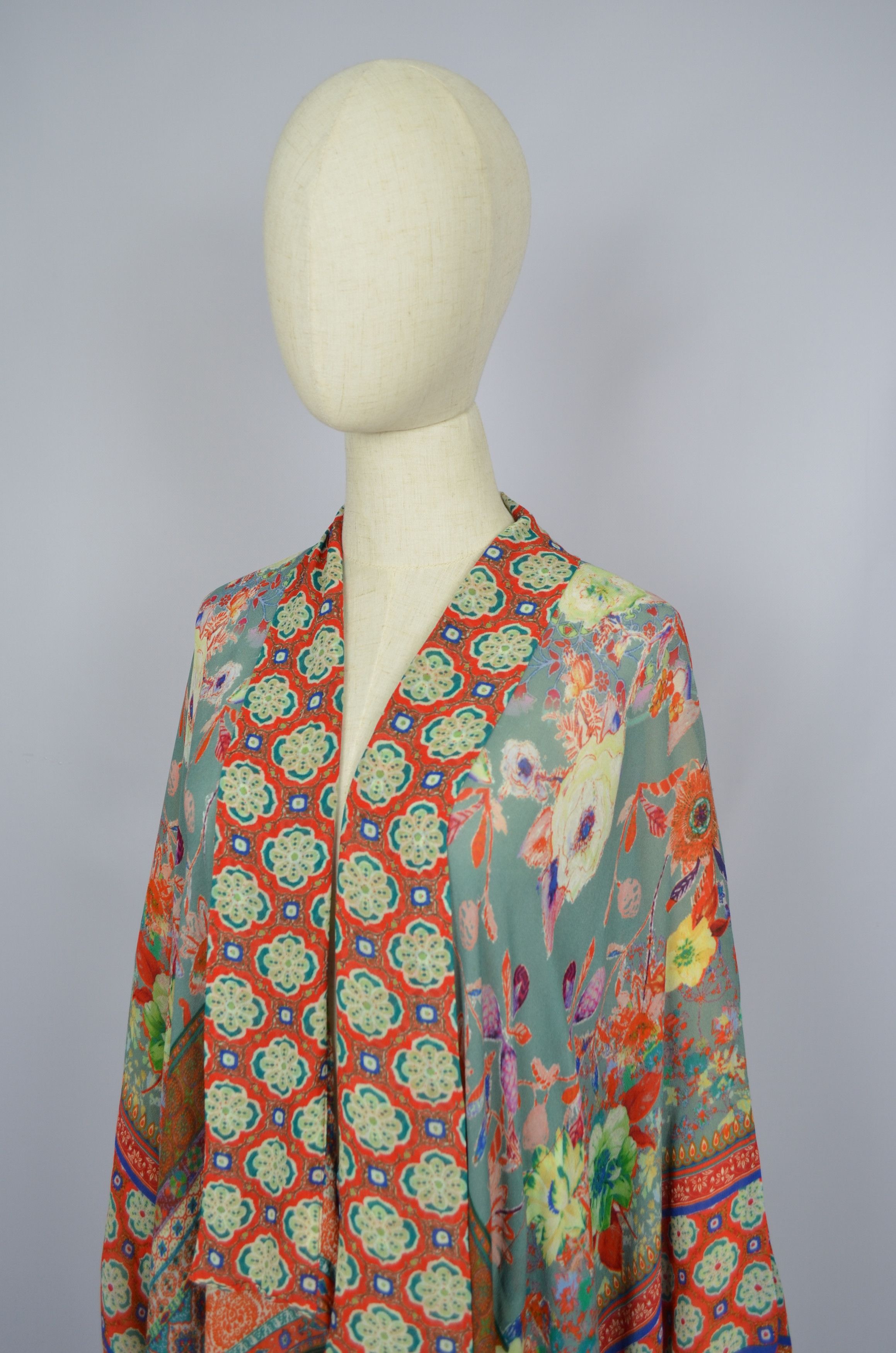 Anthropologie × Designer Anthropologie Vismaya Floral Boho Kimono Peasant Gypsy OS Size ONE SIZE - 3 Thumbnail