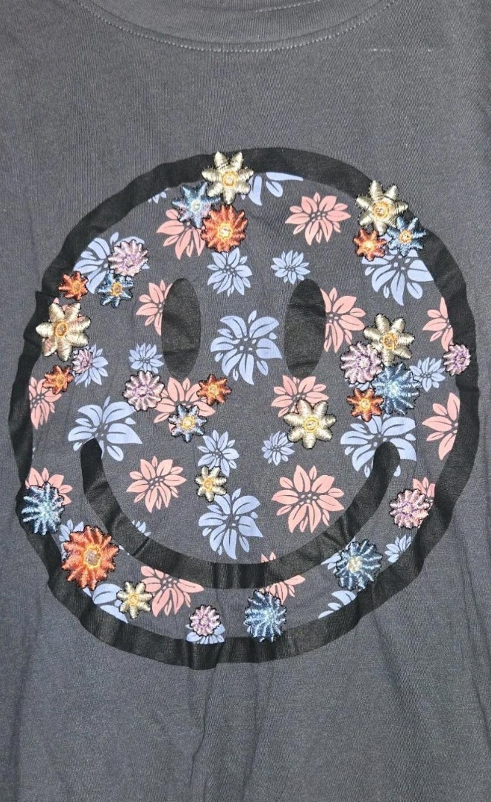 Other Freeze Embroidered Gray Floral Smiley Face Crew Neck Pullove Size XS / US 0-2 / IT 36-38 - 5 Thumbnail
