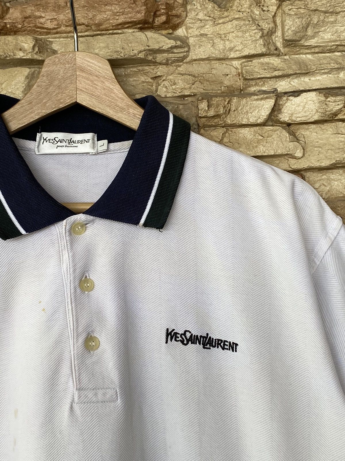 Vintage Vintage Yves Saint Laurent Pour Homme Polo Shirt Size US L / EU 52-54 / 3 - 7 Thumbnail