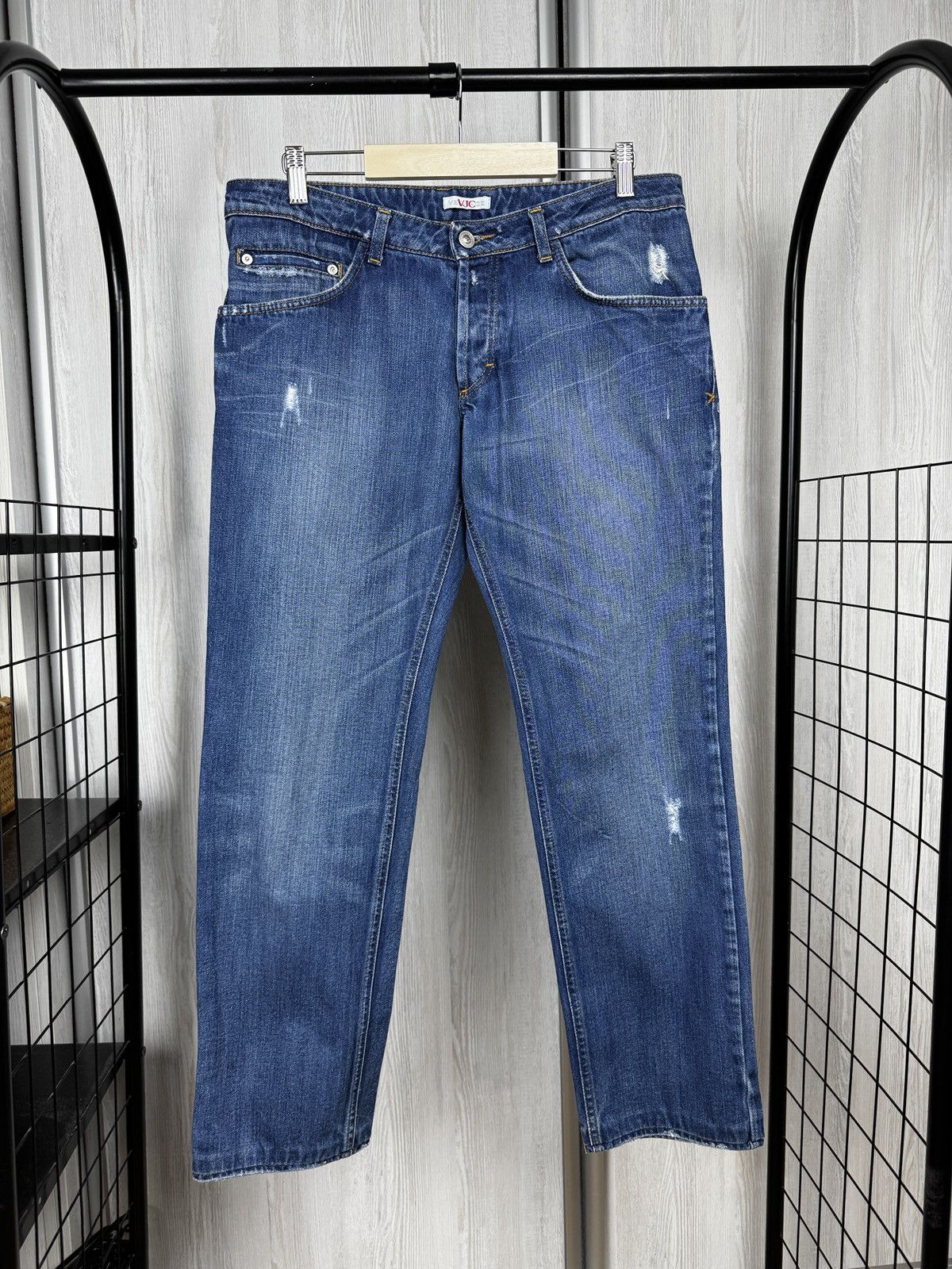 Versace Jeans Couture vintage blue distressed denim jeans
