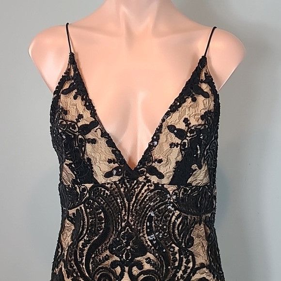 Free People Free People Night Shimmers Lace Sequined Babydoll Dress Size XS / US 0-2 / IT 36-38 - 2 Thumbnail