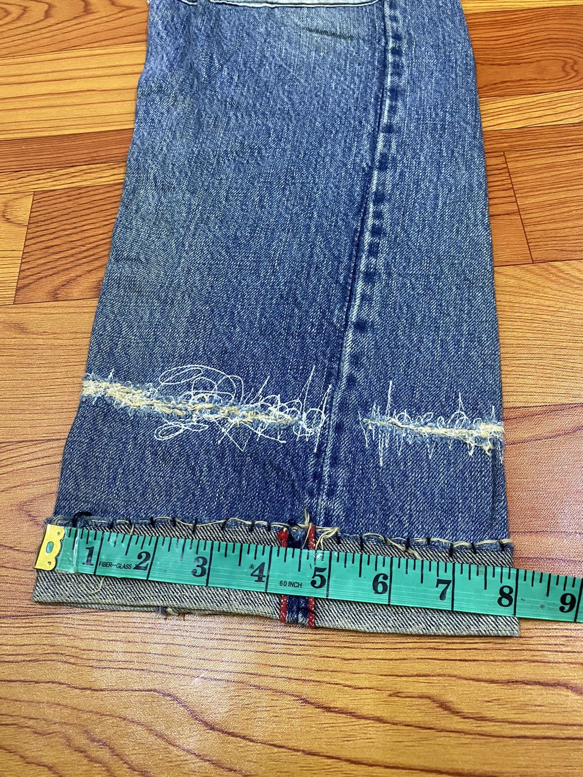 Blue Blue Japan Rare!! Blue Blue Jeans Denim Boro Distressed Style Size US 31 - 19 Thumbnail