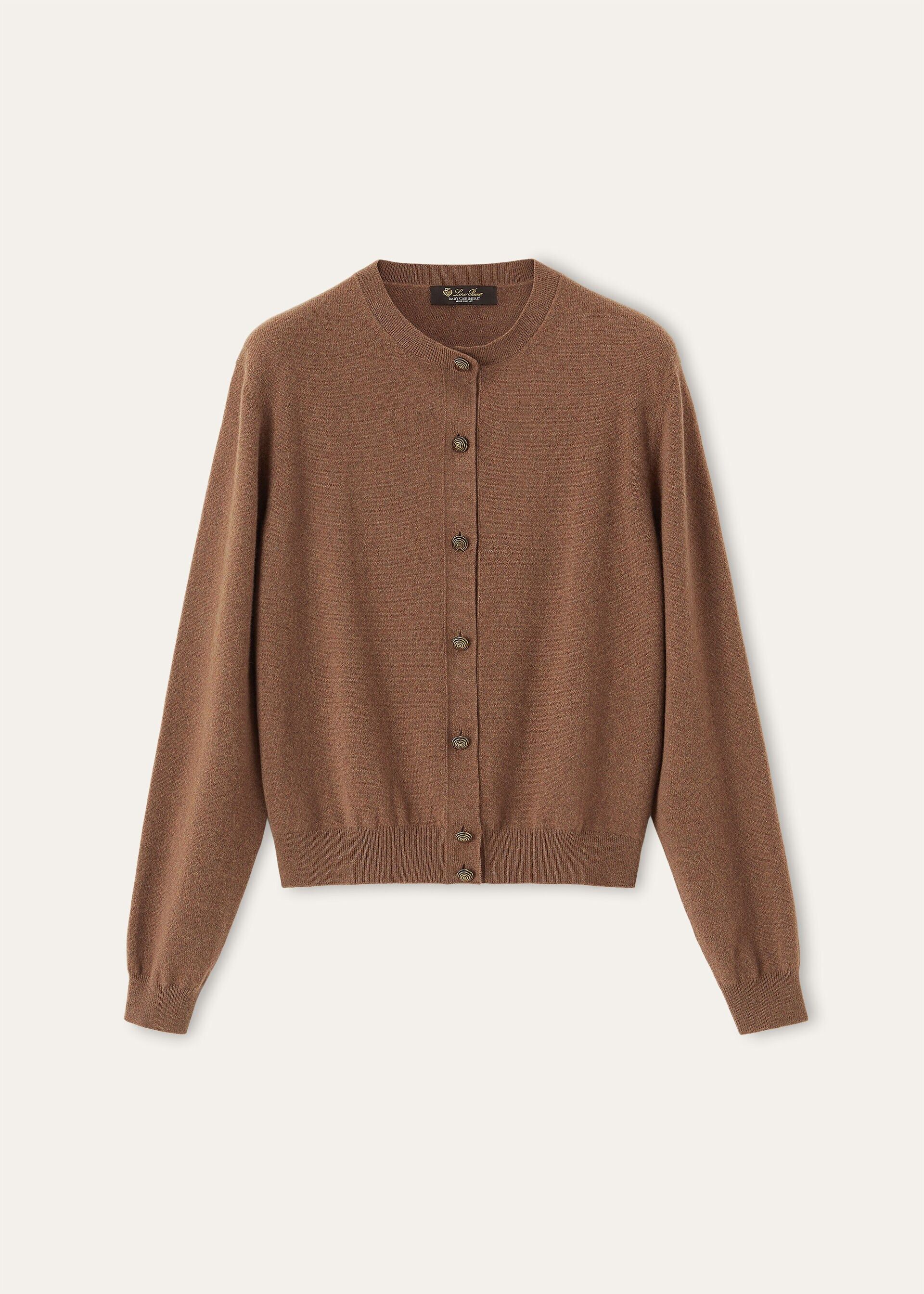 Loro Piana os11x0326 FAQ8645 Classic Cardigan in Rustic Brown Size L / US 10 / IT 46 - 1 Thumbnail