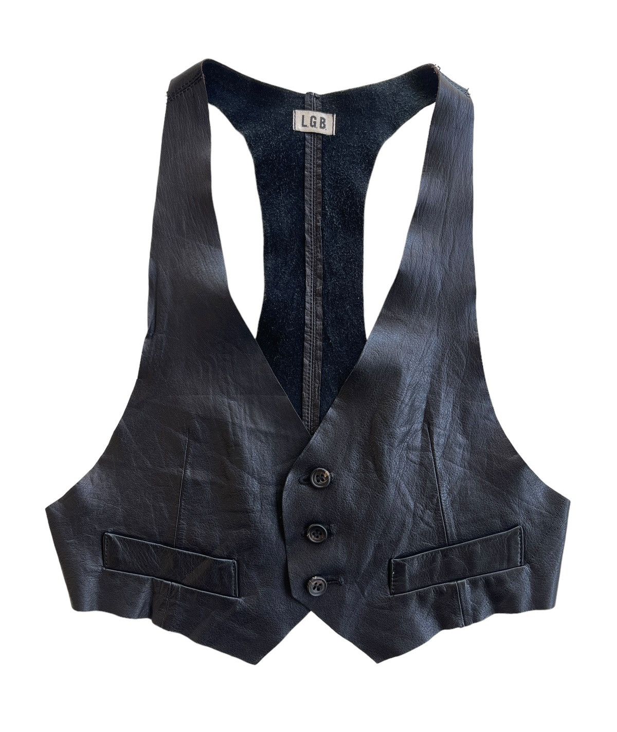 Le Grande Bleu (L.G.B.) L.G.B Rockabilly Maniac Cowhide Leather Vest Size XS / US 0-2 / IT 36-38 - 1 Thumbnail