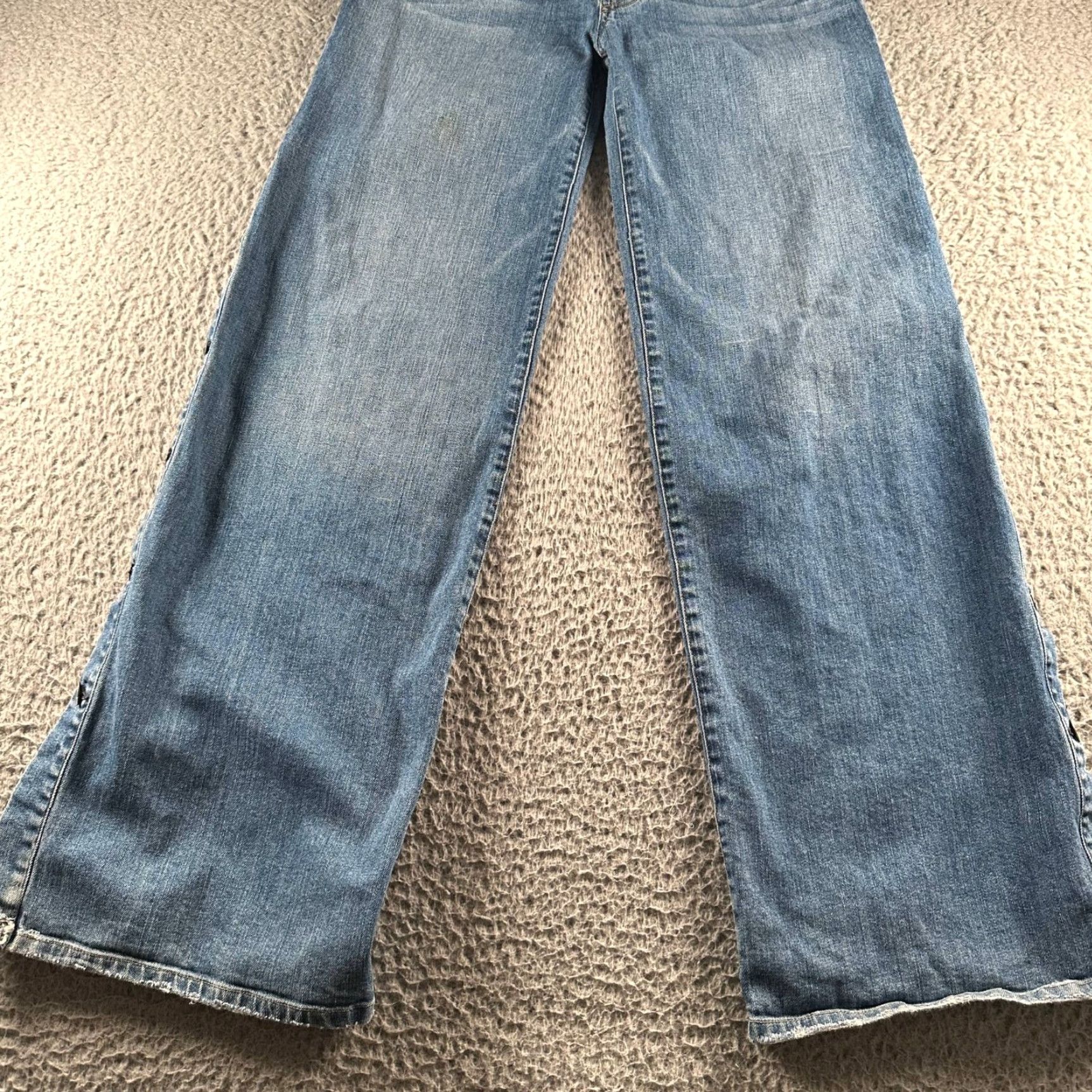 Nili Lotan **Womens Nili Lotan Blue Jean 30 Mid Rise Wide Leg Snap Side Button** User: **Nili Lotan Blue Jeans Womens 30 Mid Rise Wide Leg Snap Side Button** Size 30" / US 8 / IT 44 - 4 Thumbnail