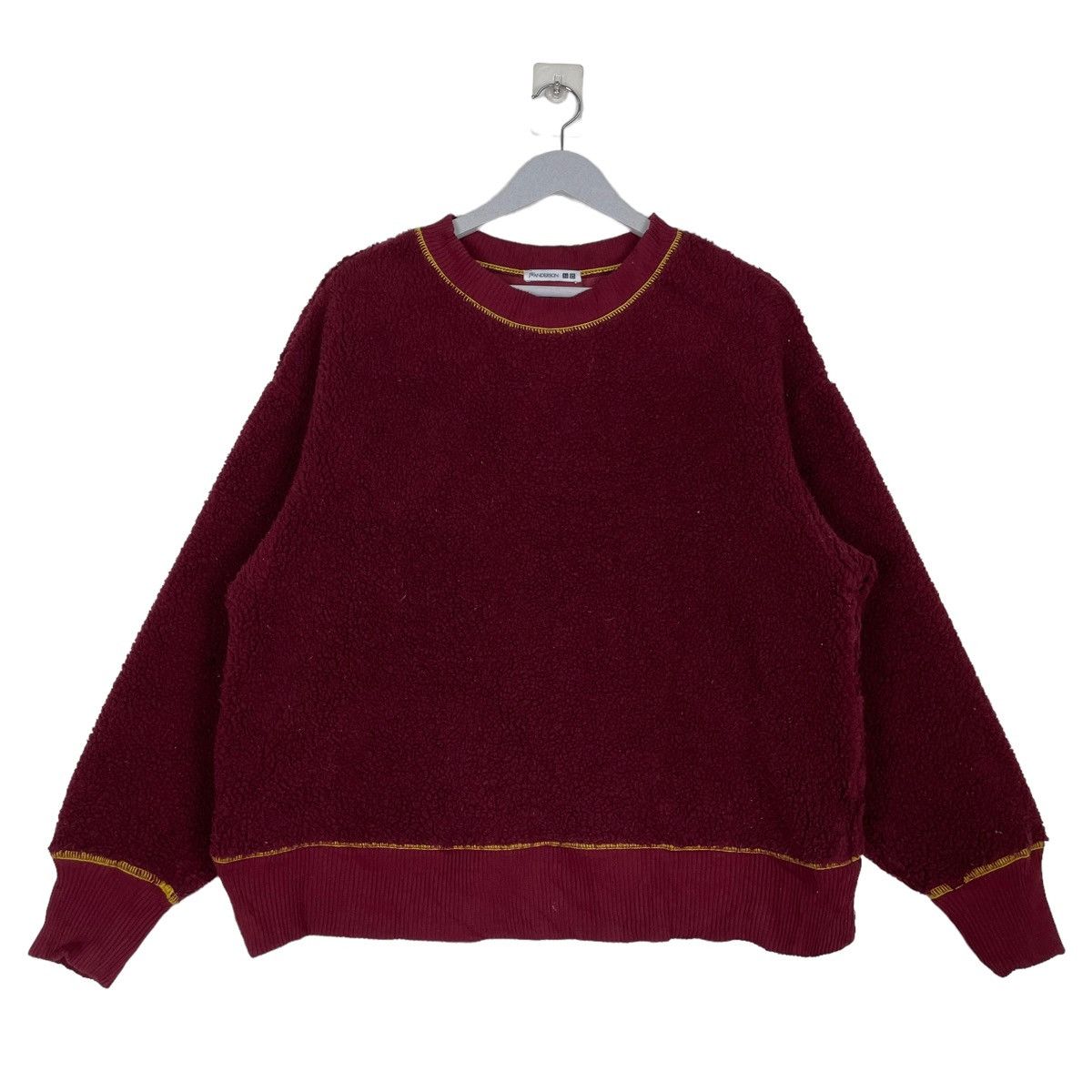 JW Anderson × Uniqlo 💥JW ANDERSON DEEPILE MAROON CREWNECK PULLOVER Size US M / EU 48-50 / 2 - 2 Thumbnail