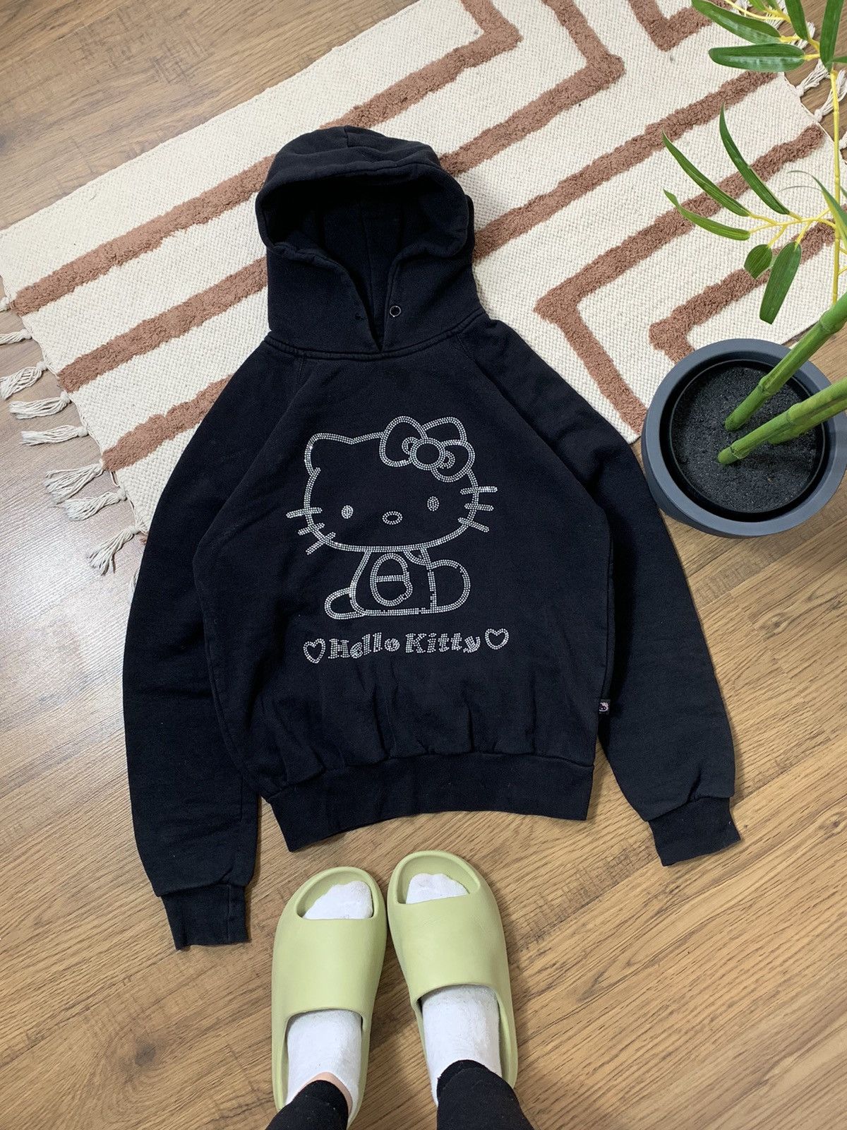 Vintage VINTAGE HELLO KITTY SANRIO RHINESTONES LOGO HOODIE | Grailed