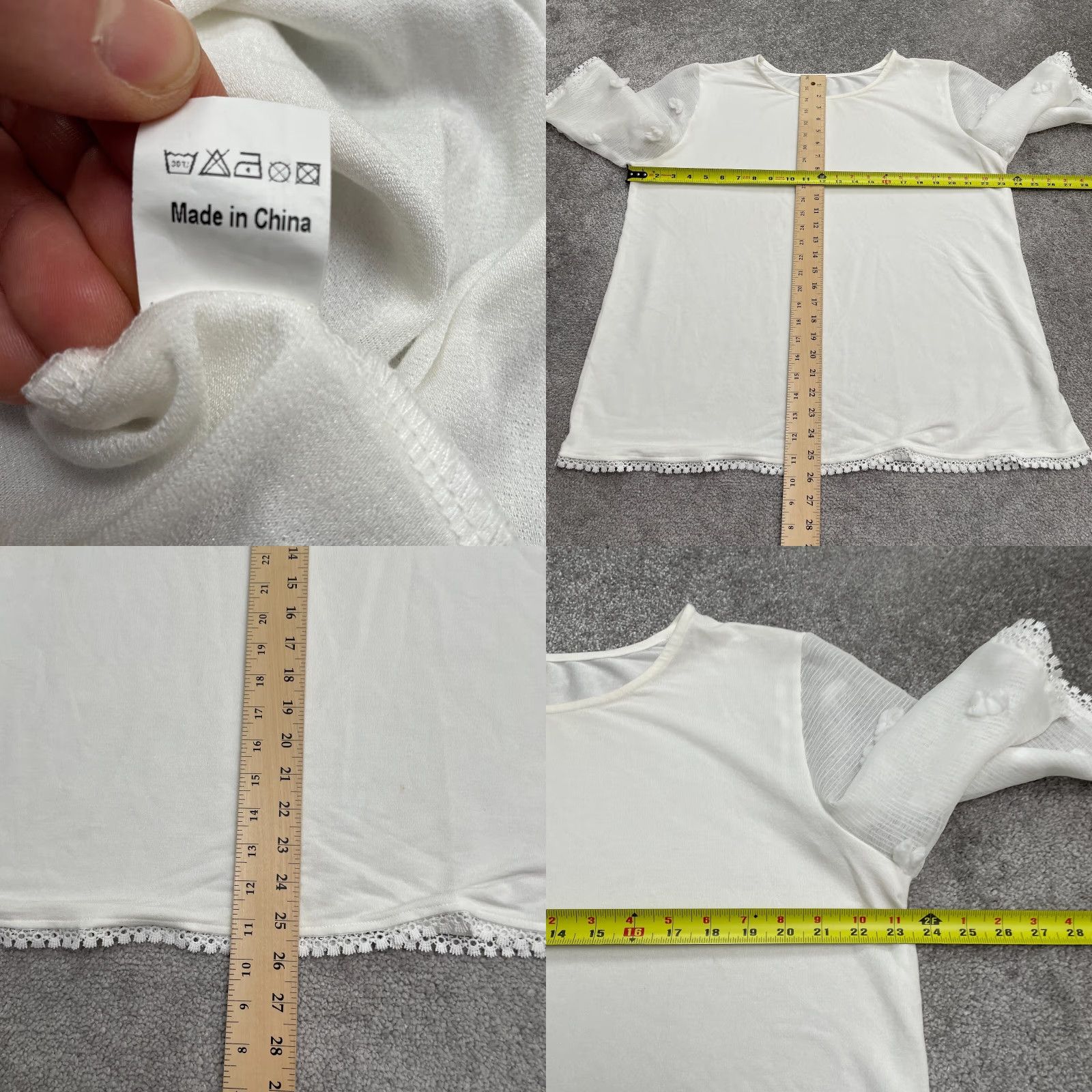 Vintage Unbranded Blouse Womens 2XL White Crew Neck Sheer Short Sleeve Stretch Casual Shirt Ladies Black Friday Style Size XXL / US 16-18 / IT 52-54 - 8 Thumbnail