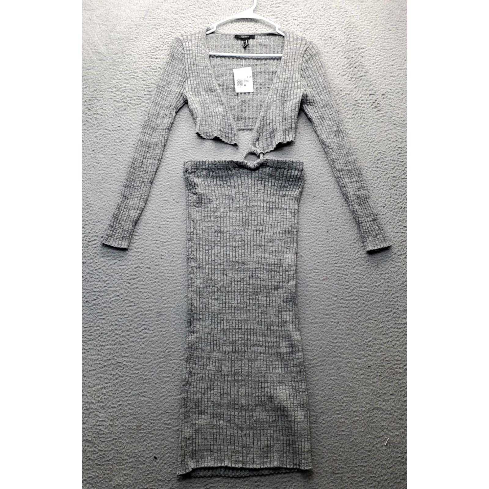 Forever 21 Forever 21 Dress Womens M Gray Heather Knit Side Cut Out O Ring Detailed Dress Size M / US 6-8 / IT 42-44 - 2 Thumbnail