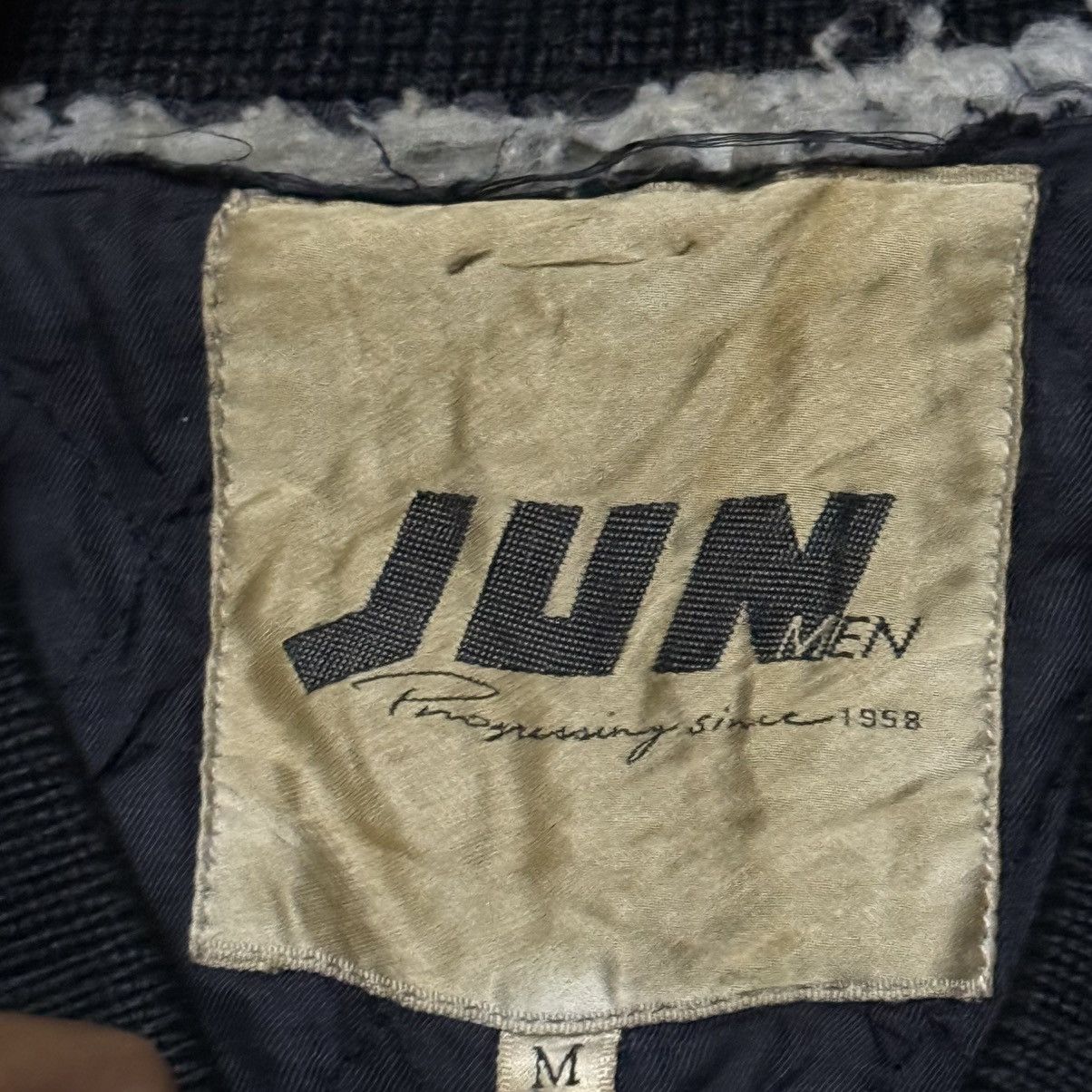 JUN MEN Vintage Jun Men Big Logo Leather Sleeves Varsity Jacket Size US M / EU 48-50 / 2 - 9 Thumbnail