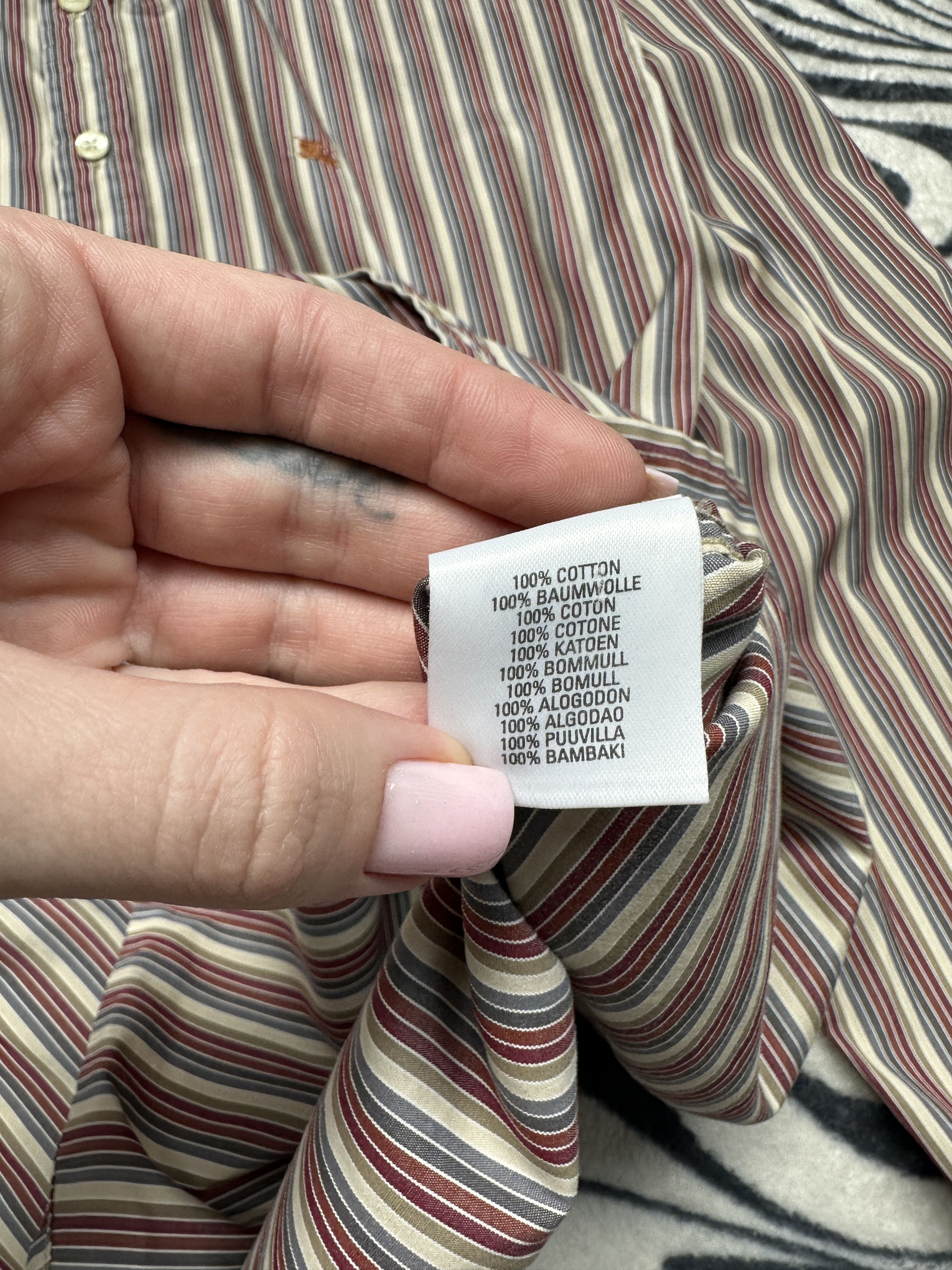 Burberry Burberry London Vintage Mens Long Sleeve Striped Shirt Size US XL / EU 56 / 4 - 6 Thumbnail