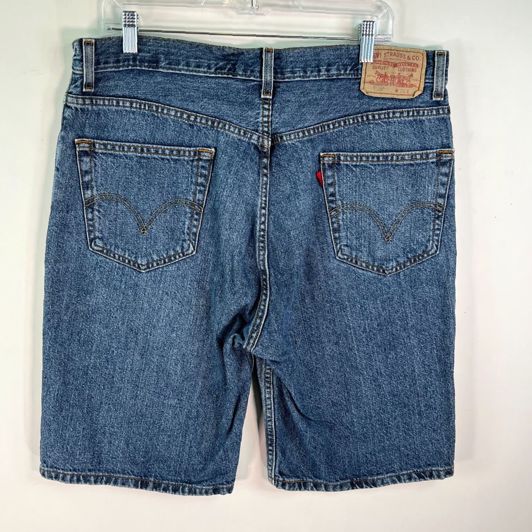 Levi's VINTAGE Levi's 505 Mens Denim Flat Front Regular Fit Mid Rise Blue Biker Shorts Size 36 Size US 36 / EU 52 - 2 Thumbnail