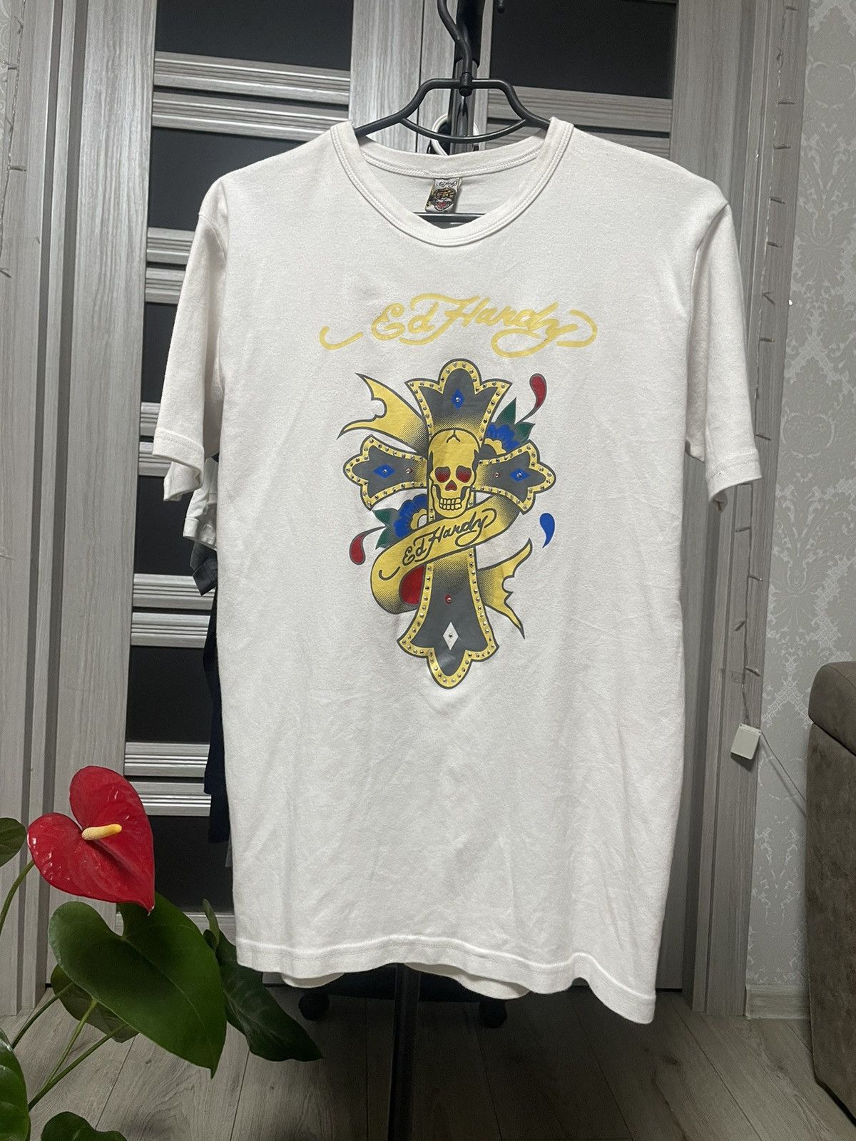Ed Hardy Vintage Ed Hardy Design Cross Skull Y2K Tee Don Big Logo Size US XL / EU 56 / 4 - 1 Thumbnail