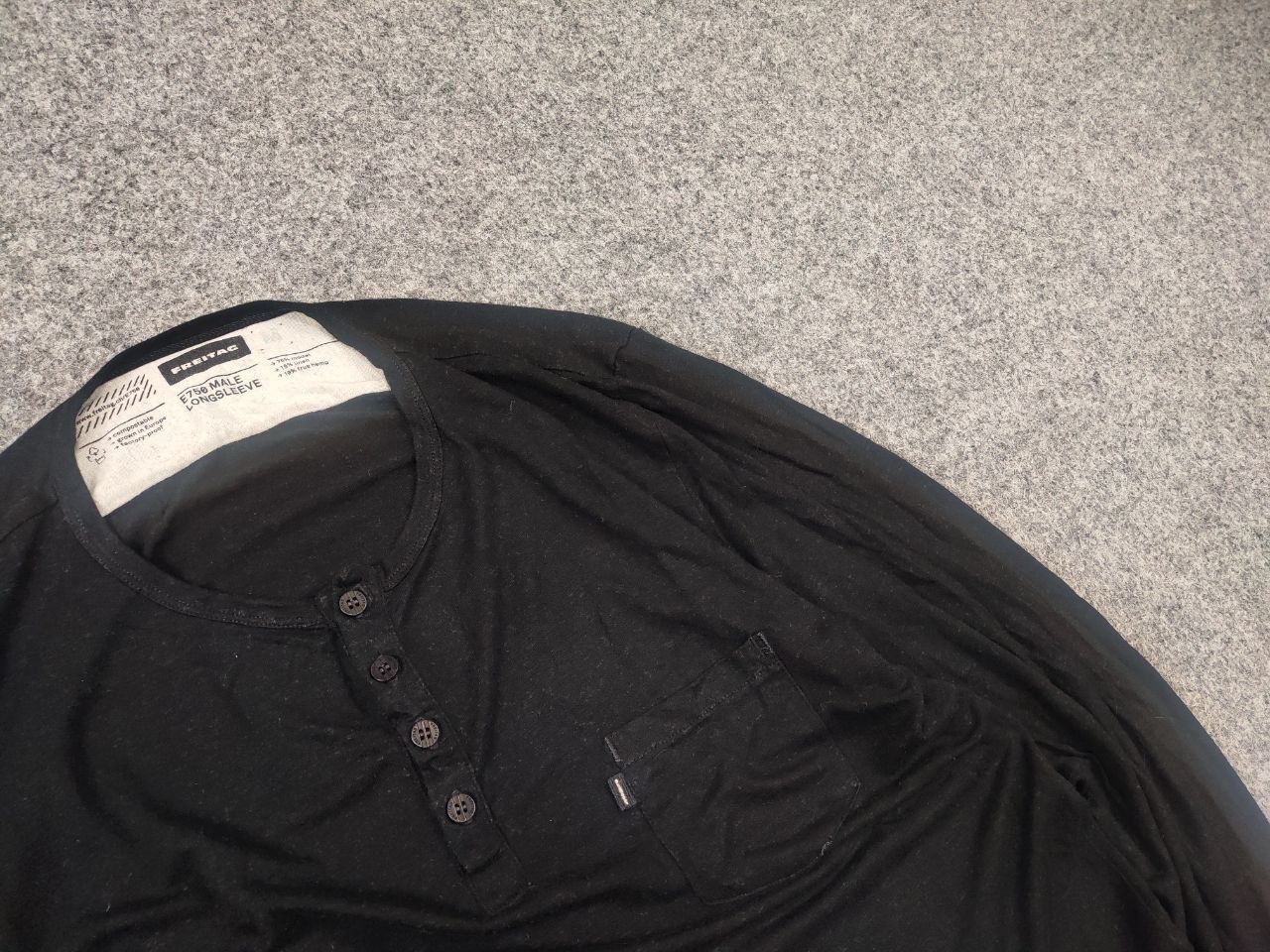 Freitag Freitag E750 Male Black Linen-Modal true hemp Long sleeve Size US M / EU 48-50 / 2 - 4 Thumbnail