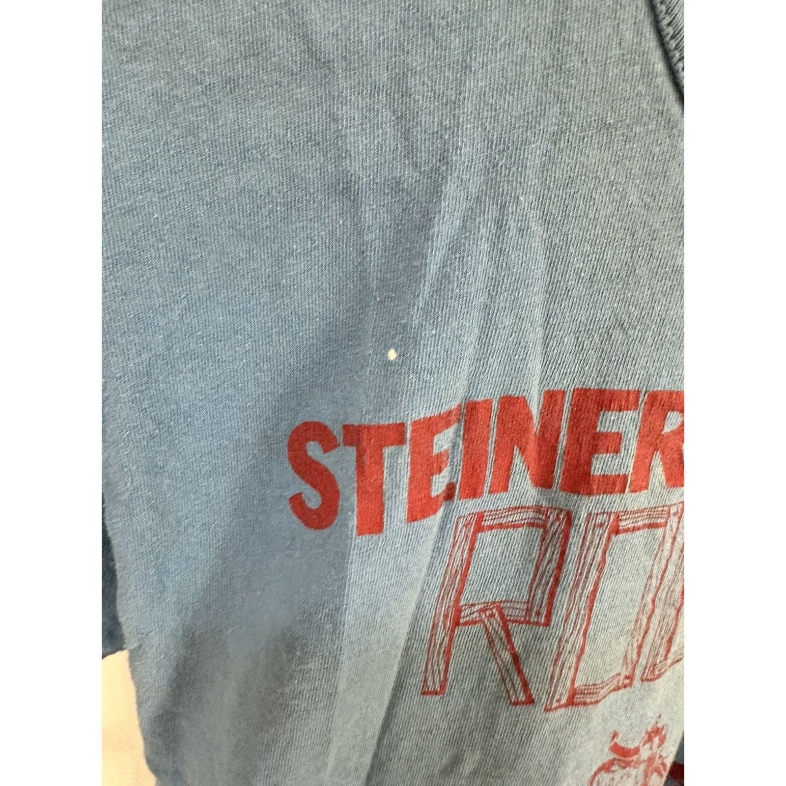 Russell Athletic VTG 70s Steiner Rodeo Texas Cowboy Bull Riding Short Sleeve Russell T-Shirt L Blue Size US L / EU 52-54 / 3 - 5 Thumbnail