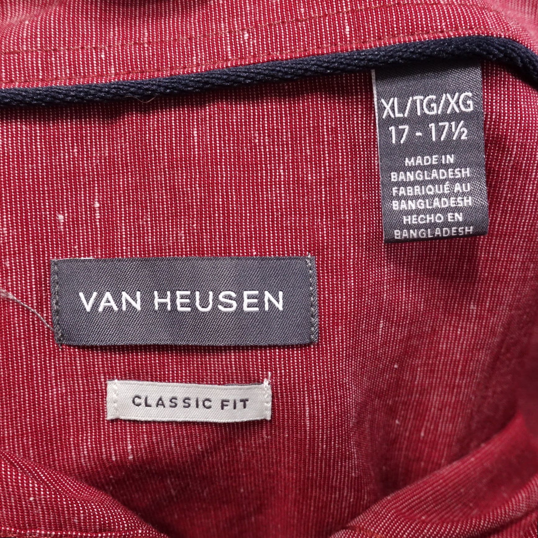 Van Heusen VINTAGE VAN HEUSEN CLASSIC FIT RED LONG SLEEVE BUTTON DOWN SHIRT MENS XL 17-17.5 Size US XL / EU 56 / 4 - 6 Thumbnail