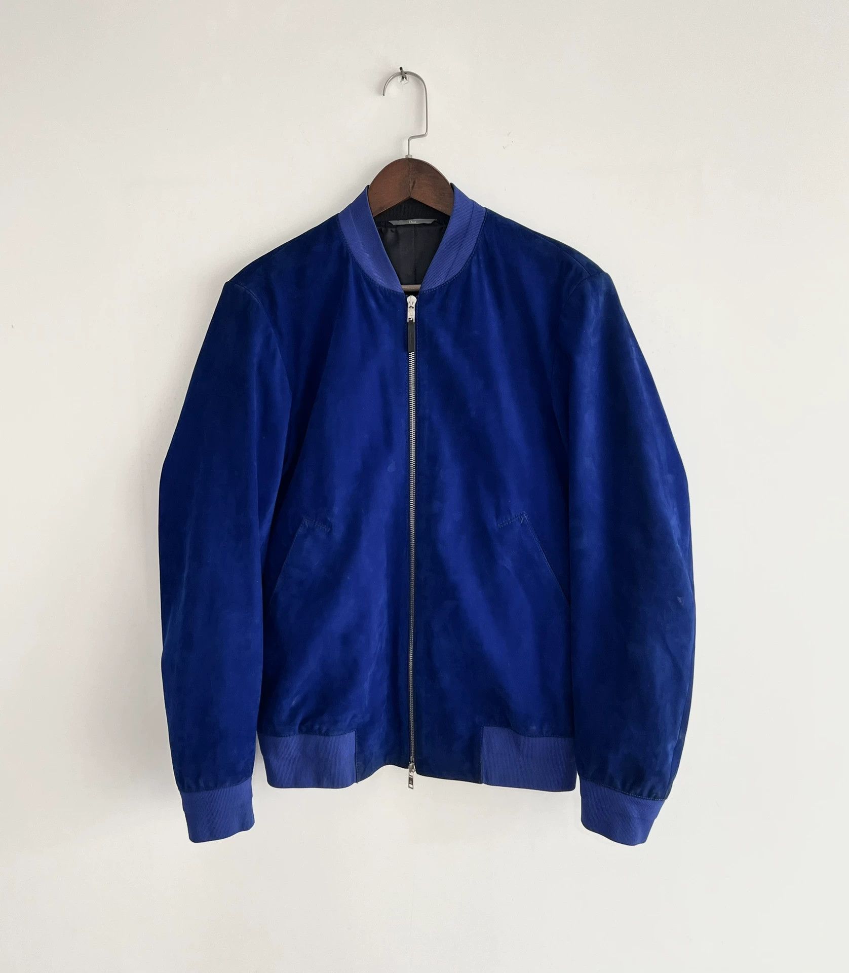 Dior Dior Klein Blue Suede Baseball Jacket Size US S / EU 44-46 / 1 - 1 Thumbnail