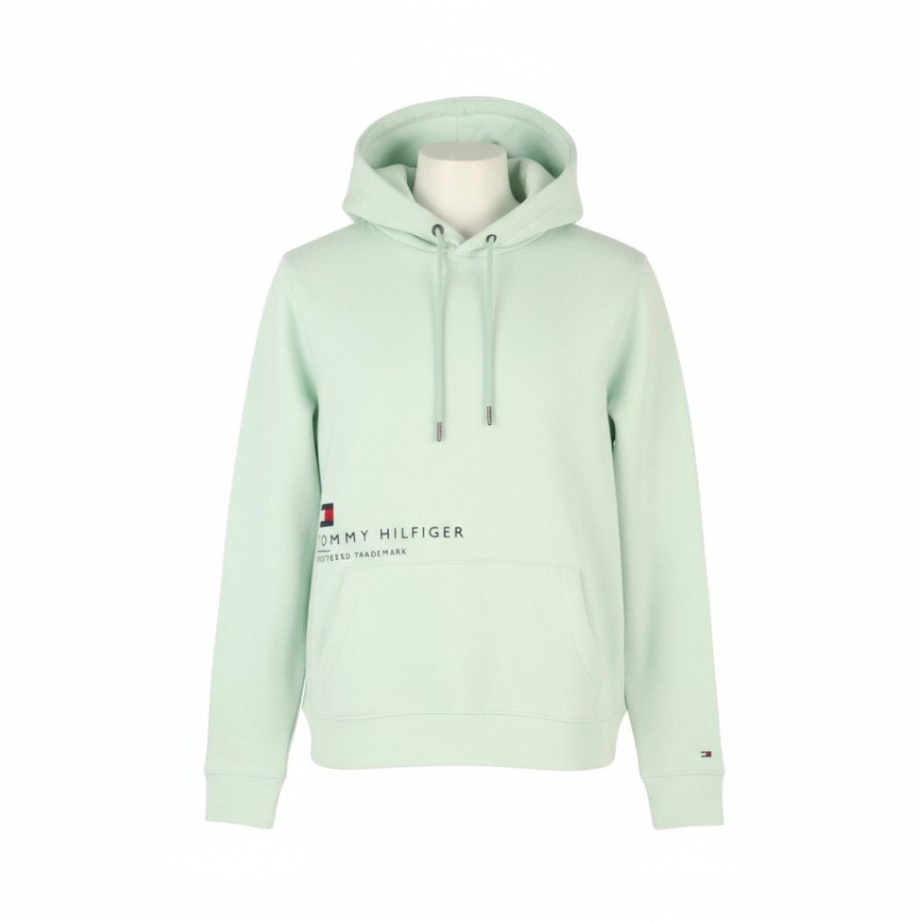 Tommy Hilfiger POCKET PLACEMENT S Minty Essence Pullover Hoodie 87401 Size US S / EU 44-46 / 1 - 1 Thumbnail