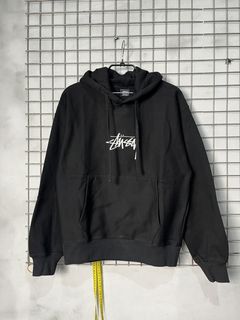 Stussy Stock Logo Hoodie Black | Grailed