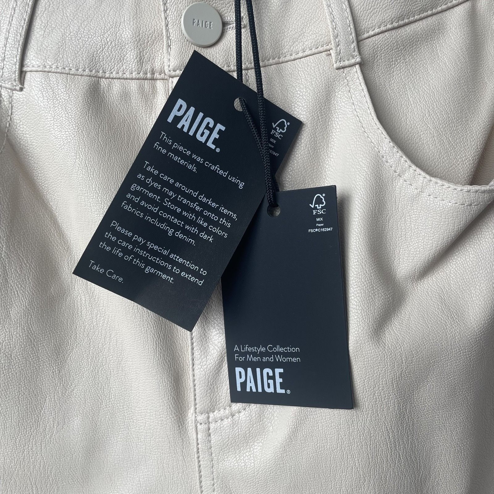 Paige Paige Stella Pants Womens 26 Faux Leather Straight Leg Stret Size 26" / US 2 / IT 38 - 5 Thumbnail