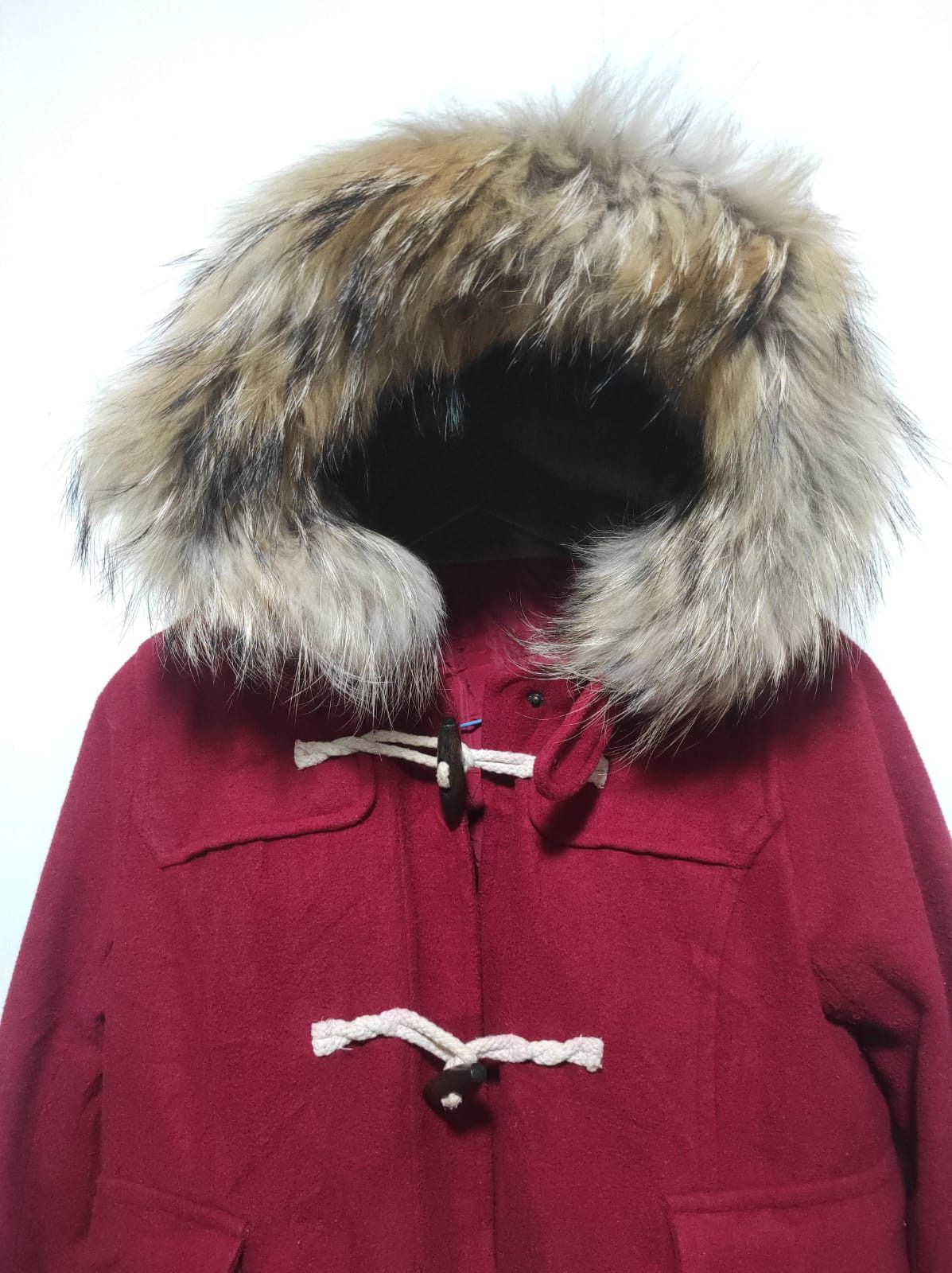 Japanese Brand Red Hoodie Duffle fur hoodie Ifsix LGB style Size US S / EU 44-46 / 1 - 3 Thumbnail