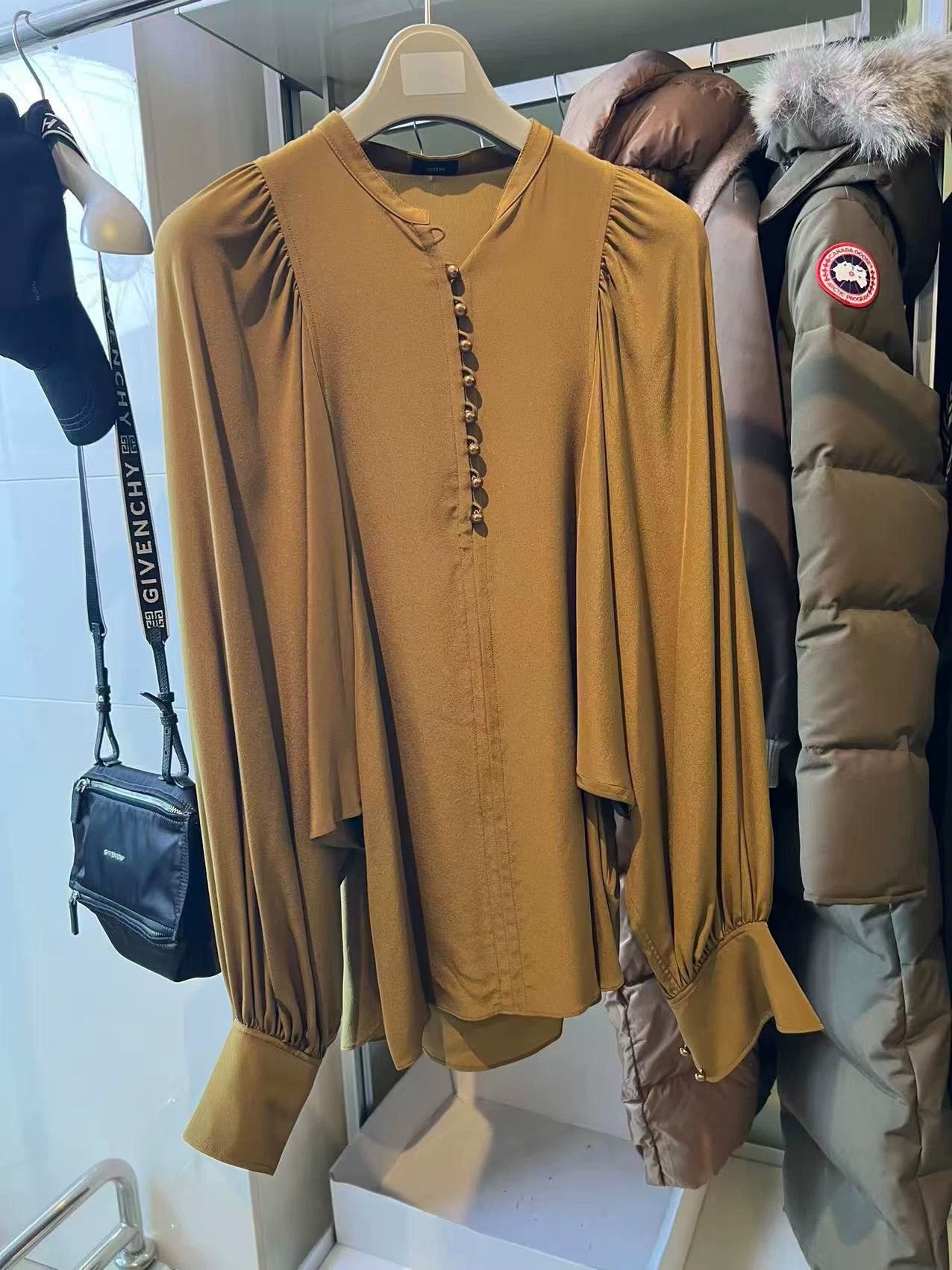 Joseph Joseph Runway Heavy Silk Copper Green Relaxed Shirt 36 New Size XS / US 0-2 / IT 36-38 - 3 Thumbnail