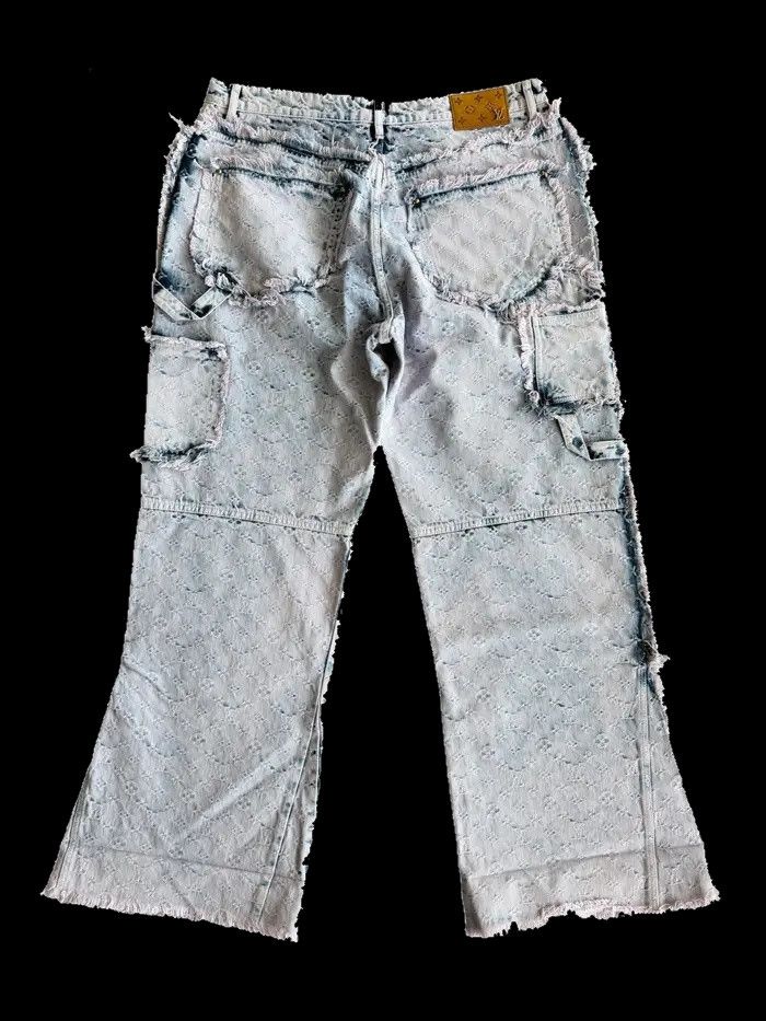 Louis Vuitton Louis Vuitton Purple & Blue Monogram Carpenter Jeans Size US 38 / EU 54 - 2 Thumbnail