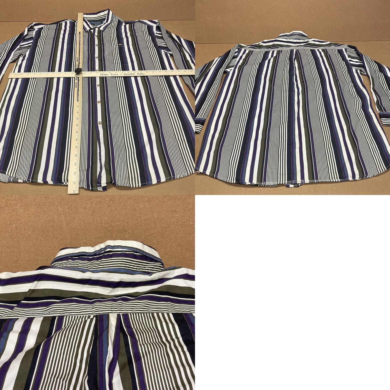 Vintage Loafers by Redfearn's Shirt Mens 2XL Tall Striped Button Down Long Sleeve 2XLT Size US XXL / EU 58 / 5 - 8 Thumbnail
