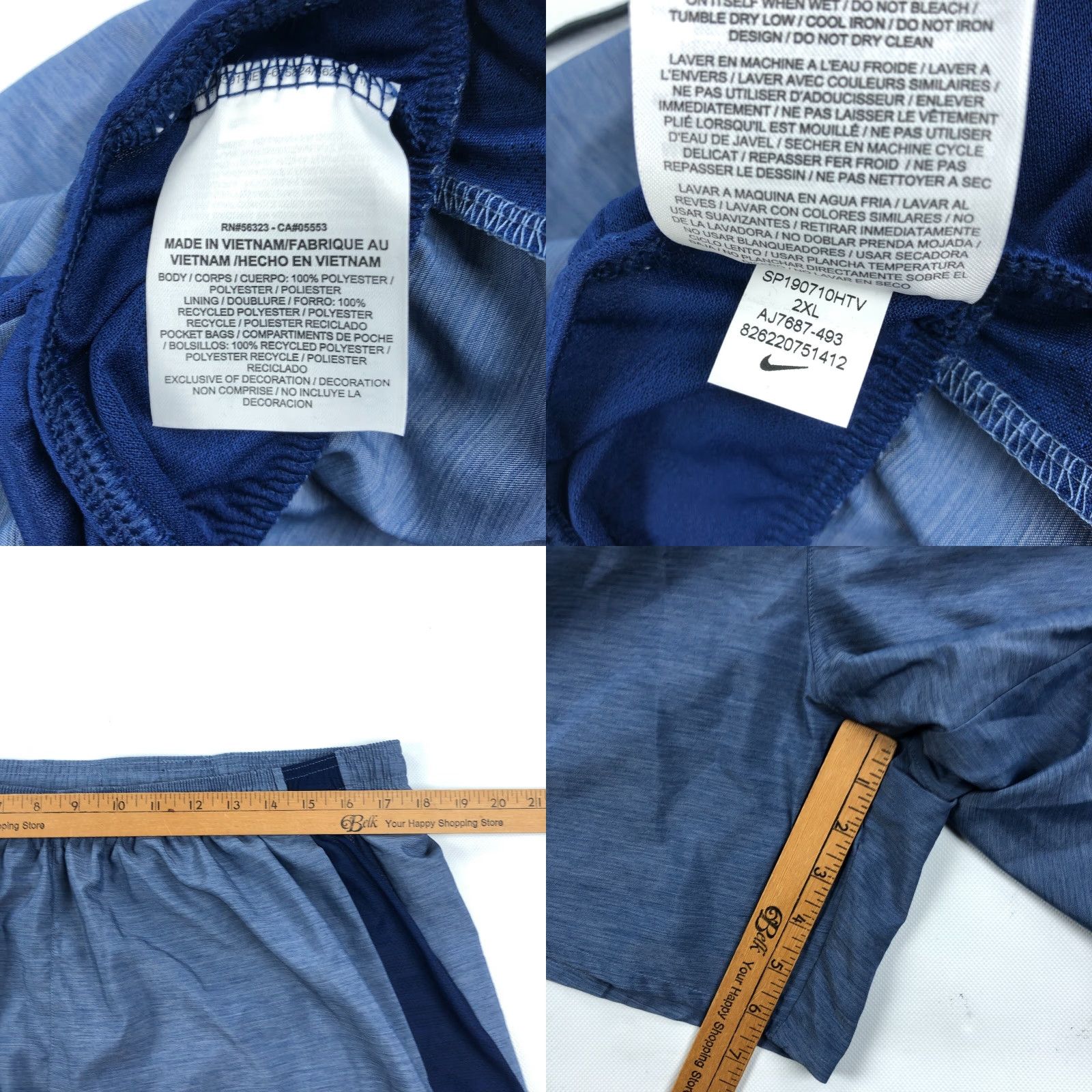 Nike Nike Challenger Running Shorts Mens 2XL Lined Blue Athletic Sports Jogging Cross Country Running Shorts Size US 39 - 8 Thumbnail