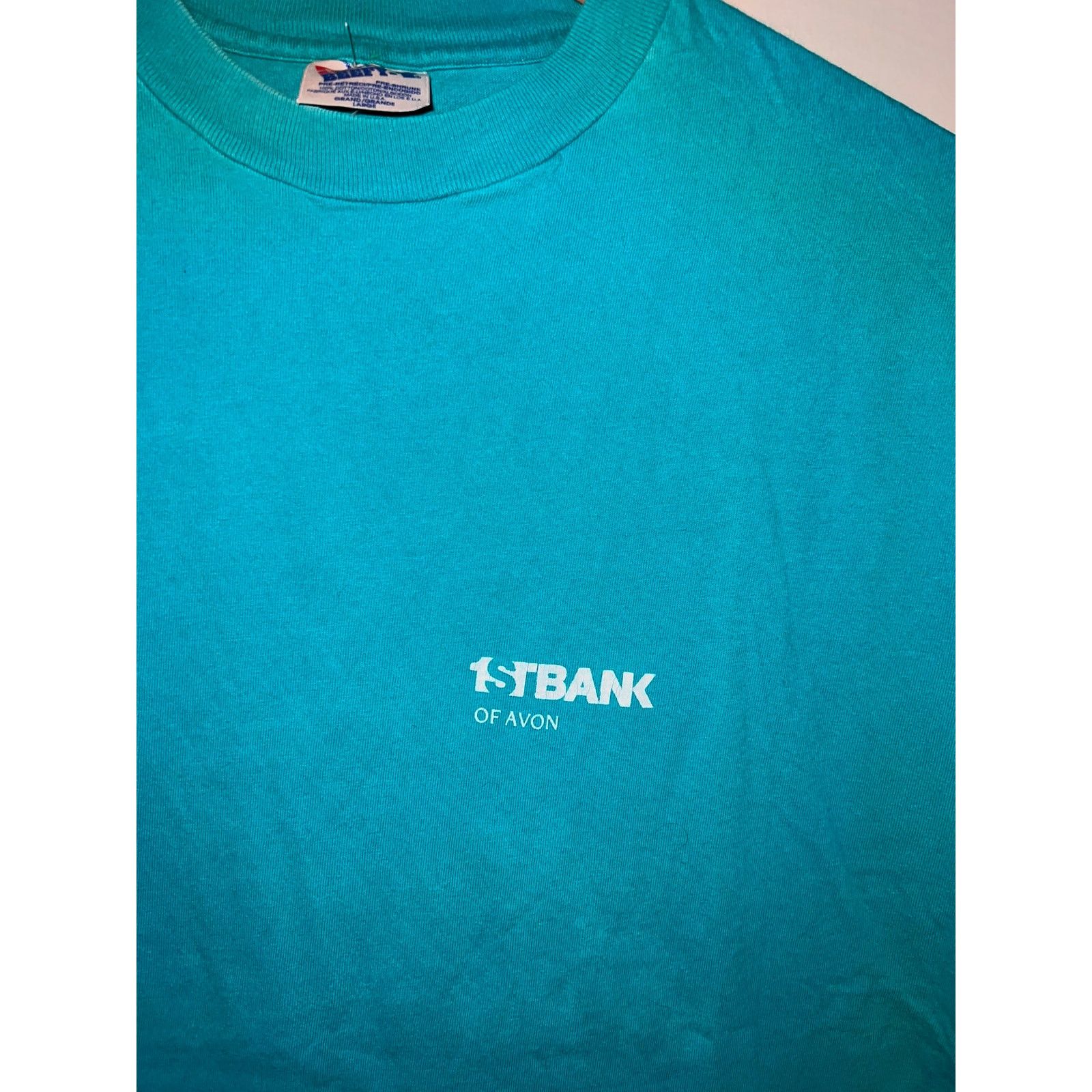 Hanes Vintage 1st Bank Shirt Of Avon Teal Tee 90s VTG L Large Size US L / EU 52-54 / 3 - 2 Thumbnail