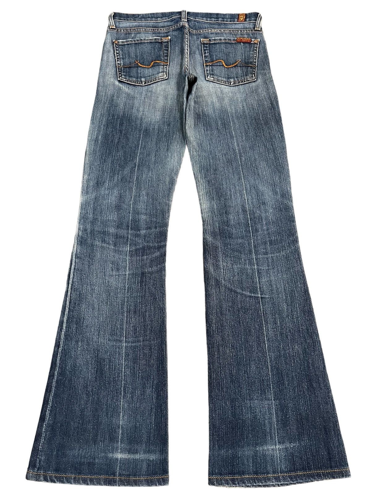 7 For All Mankind Vintage Japanese Brand Blue Washed Distressed Flare Jeans Size US 29 - 2 Thumbnail