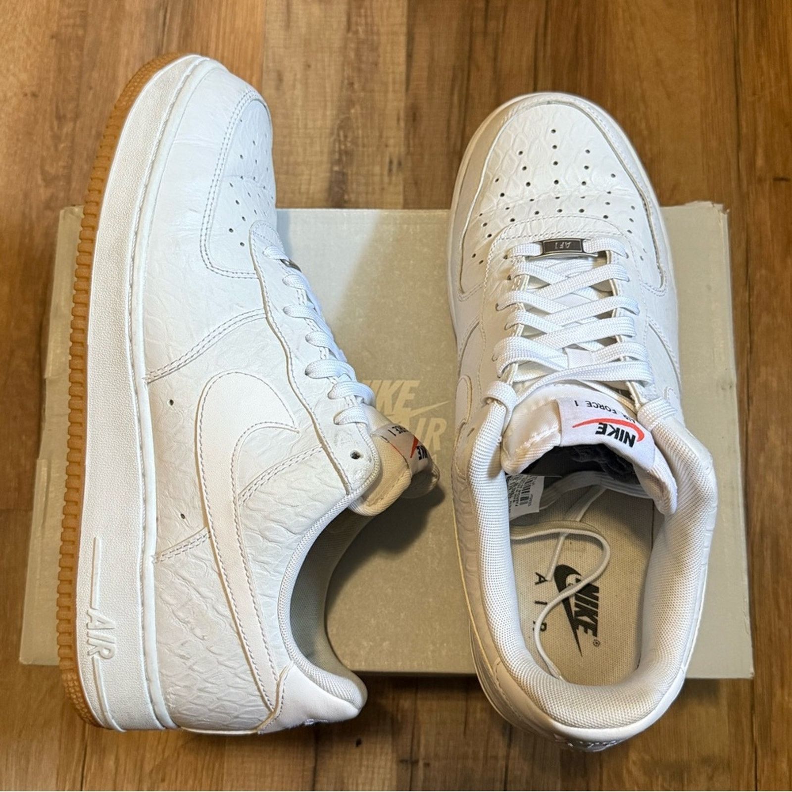 Nike 2014 Nike Air Force 1 Croc White Gum Bottom Size US 10.5 / EU 43-44 - 2 Thumbnail