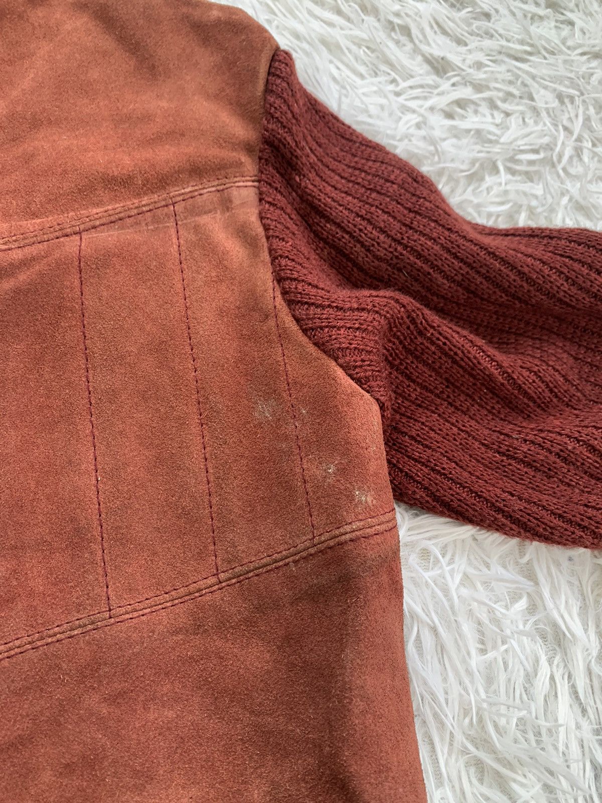 Leather Suede Knitted Jacket Size US M / EU 48-50 / 2 - 6 Thumbnail