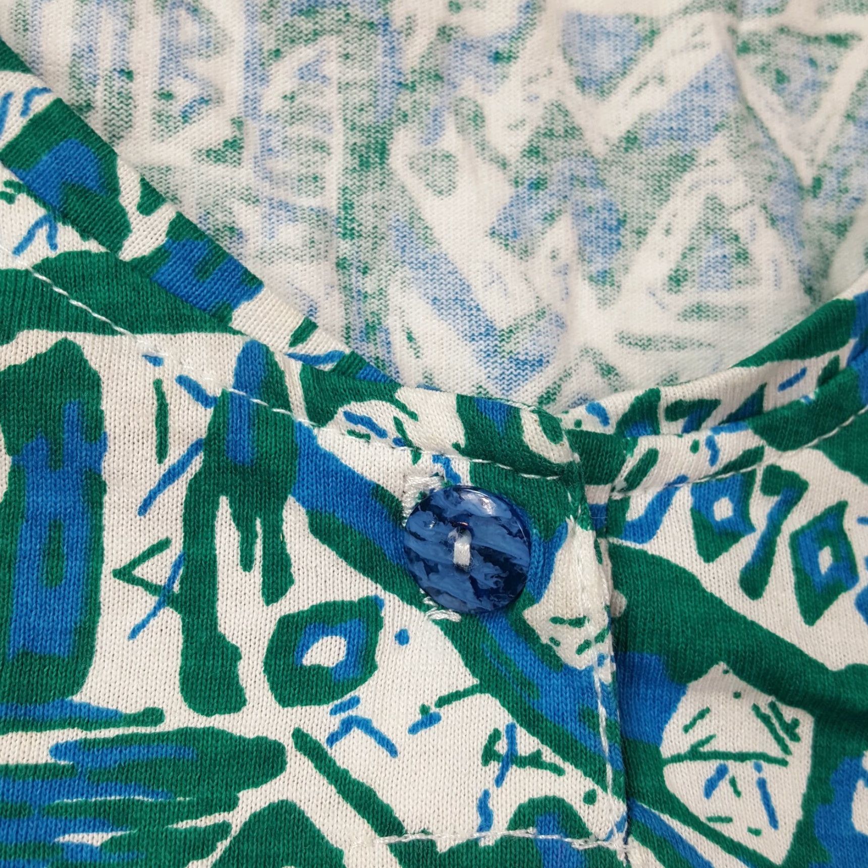 Beverly Hills Polo Club VTG 90s Aztec Teal Womens Medium Henley T Shirt Top Camp Tribal Beach Small Details: New with Tags Size M / US 6-8 / IT 42-44 - 5 Thumbnail