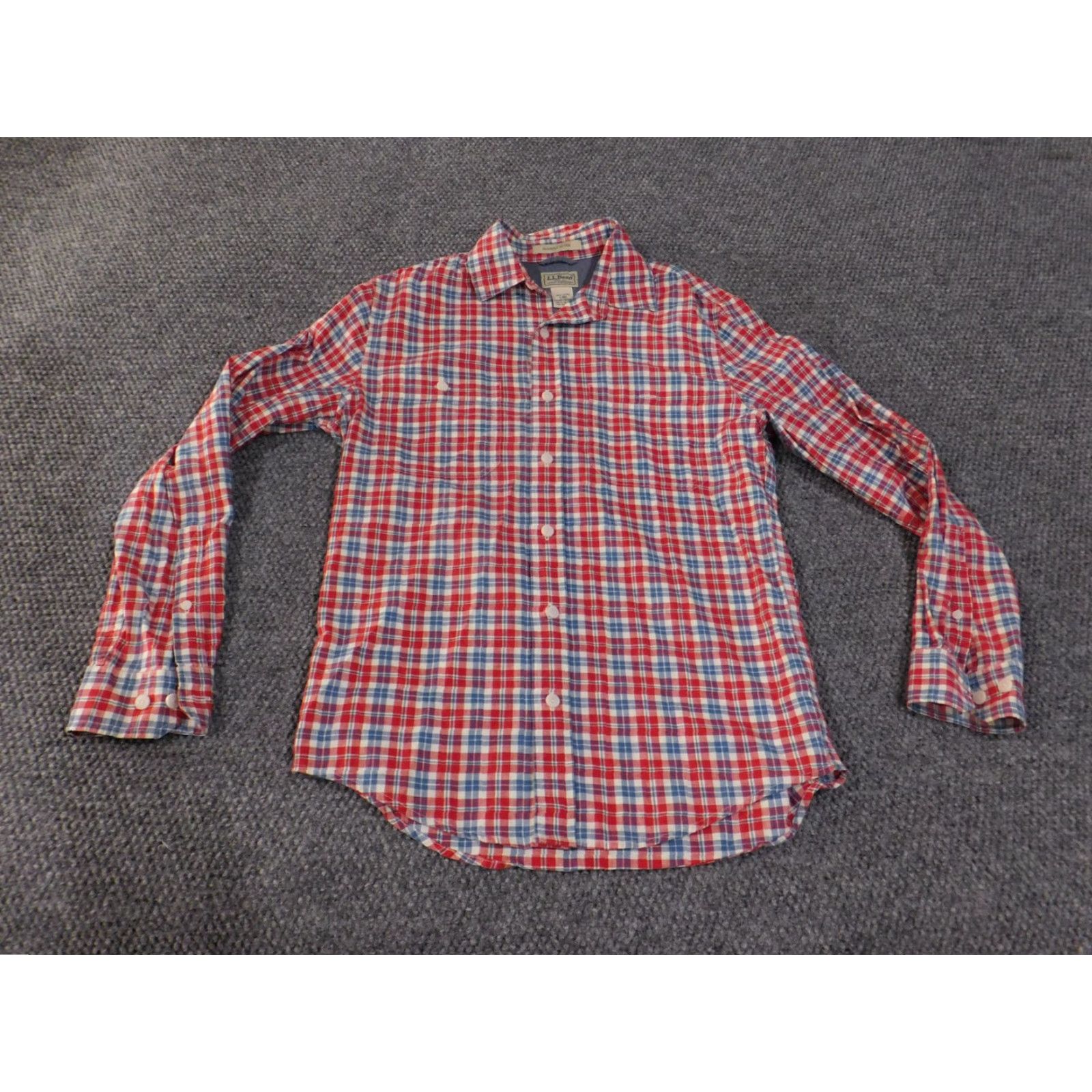 Vintage VINTAGE LL Bean Shirt Mens Small Red Blue Plaid Slightly Fitted Button Up Cotton Casual Size US S / EU 44-46 / 1 - 2 Thumbnail