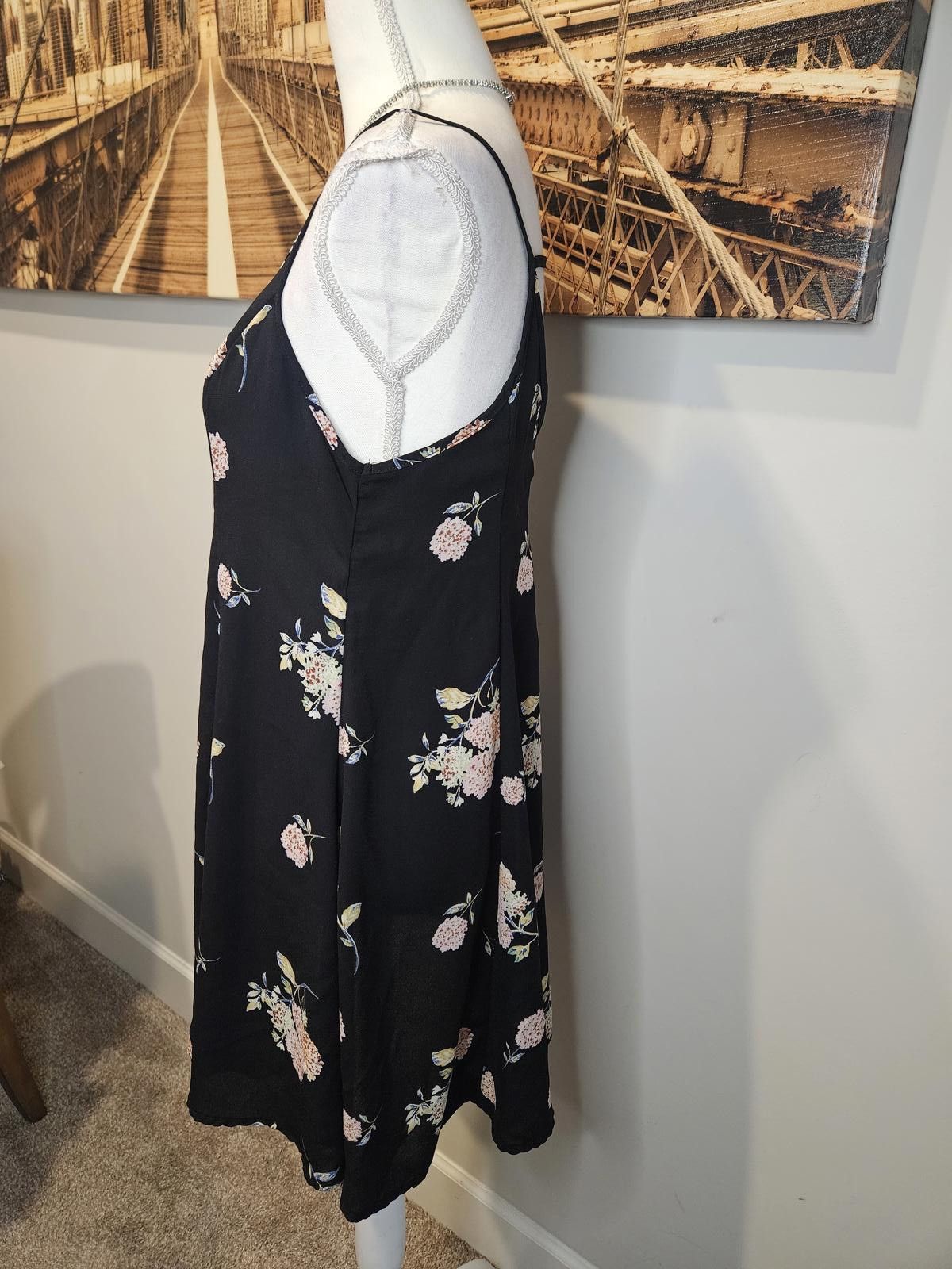Luchiano Visconti Lush Floral Black Slip Dress – Perfect for Summer #H61 Size XS / US 0-2 / IT 36-38 - 2 Thumbnail