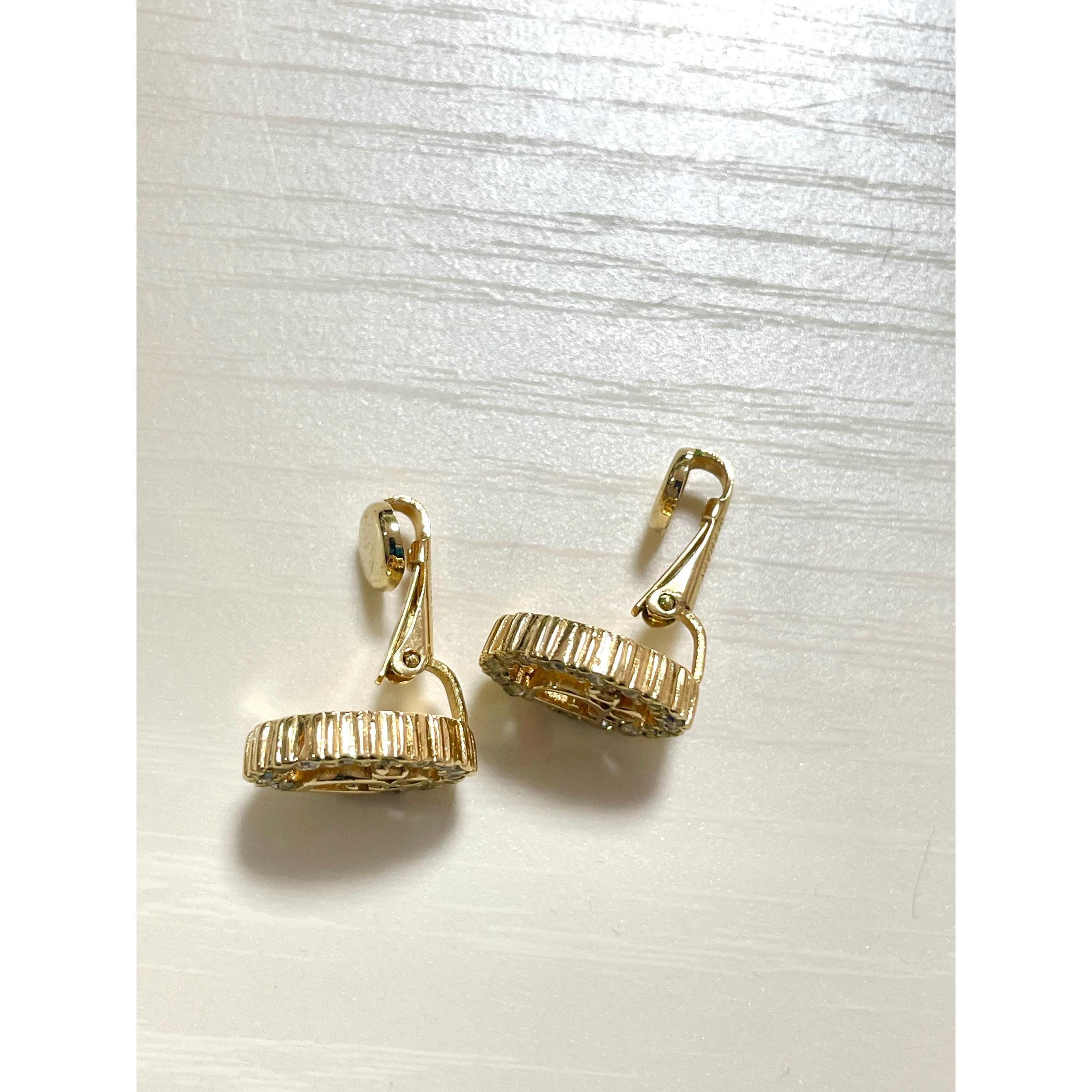 Dior Vintage Christian Dior earrings with rhinestone crystals. Size ONE SIZE - 8 Thumbnail